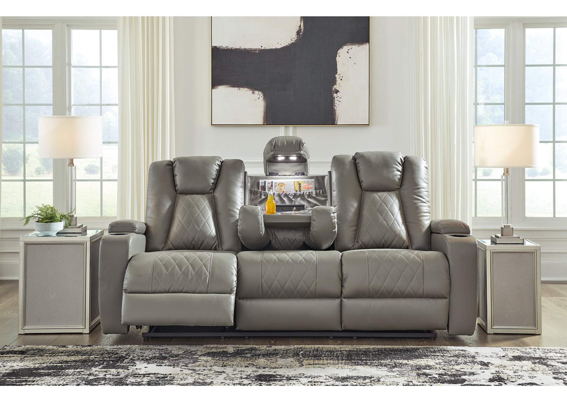 Mancin Reclining Sofa with Drop Down Table