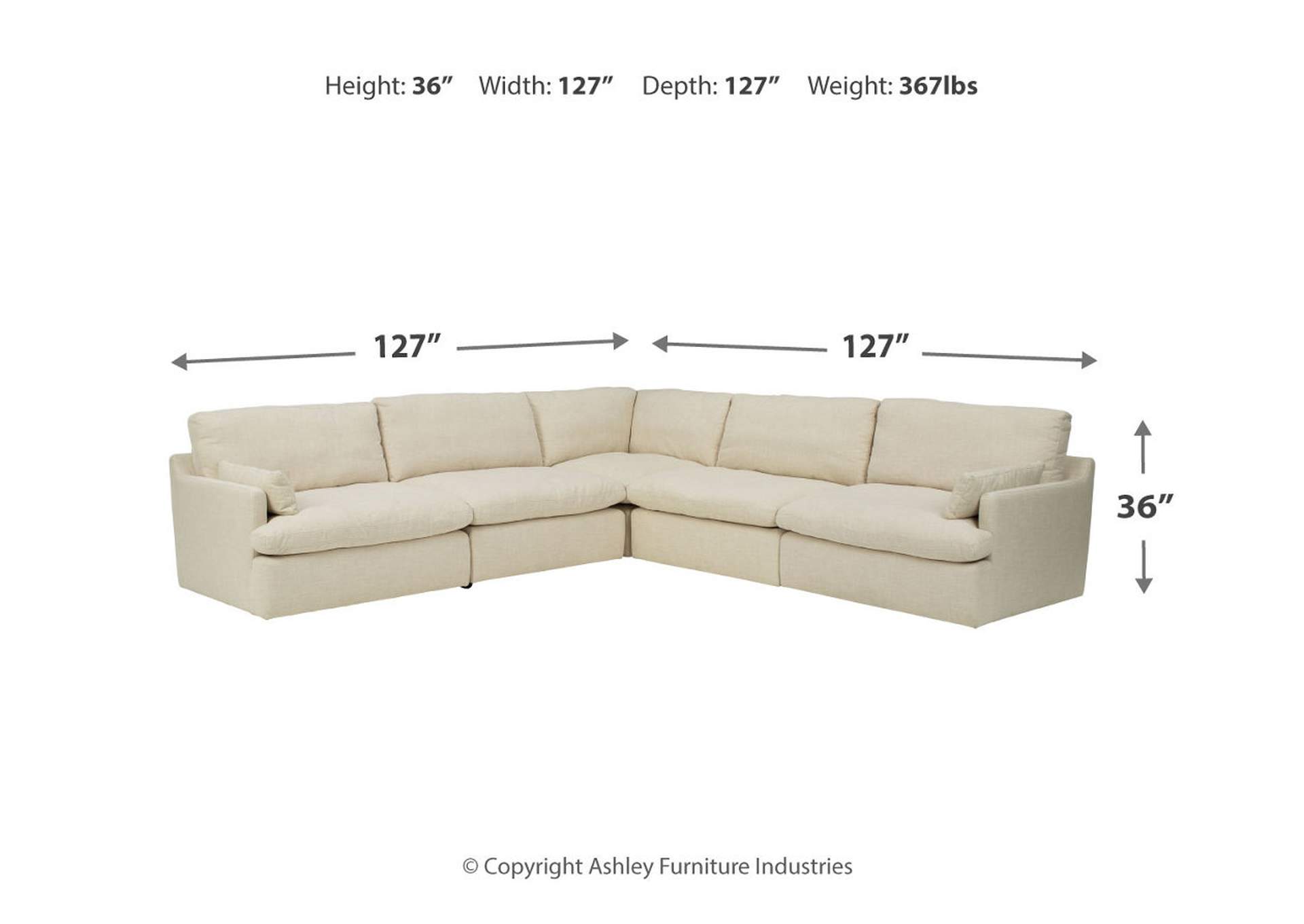Tanavi 5Piece Sectional with Ottoman