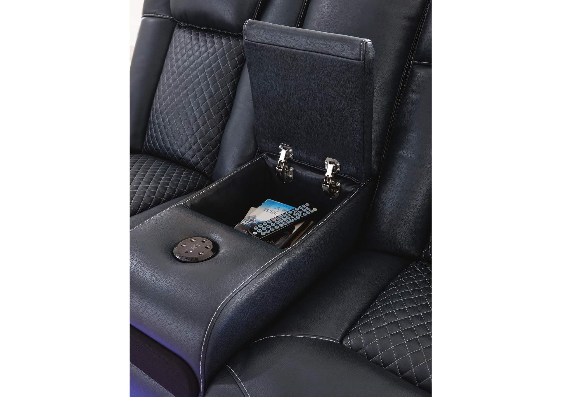 Fyne-Dyme Power Reclining Loveseat with Console image 7