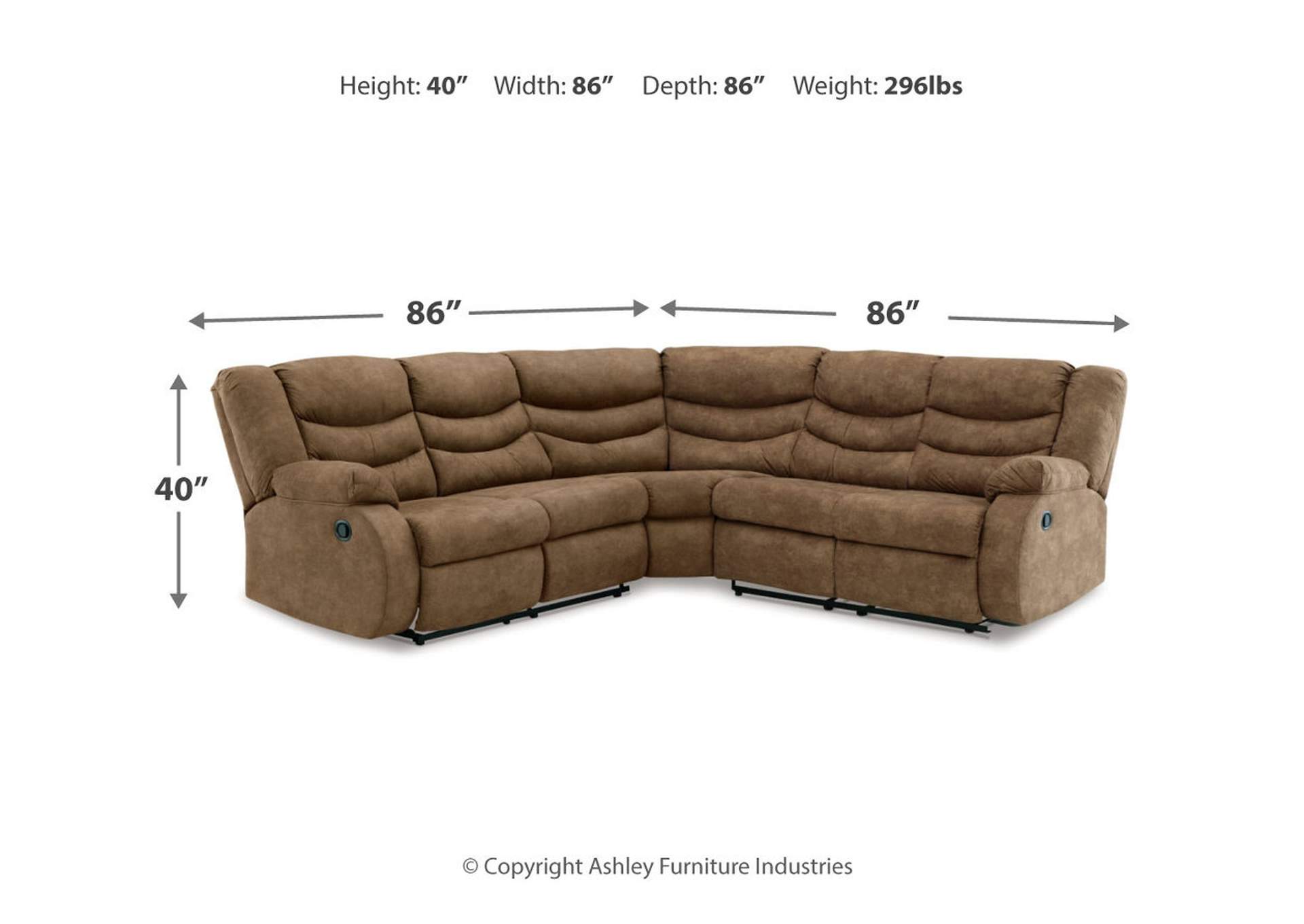 Partymate 2-Piece Reclining Sectional