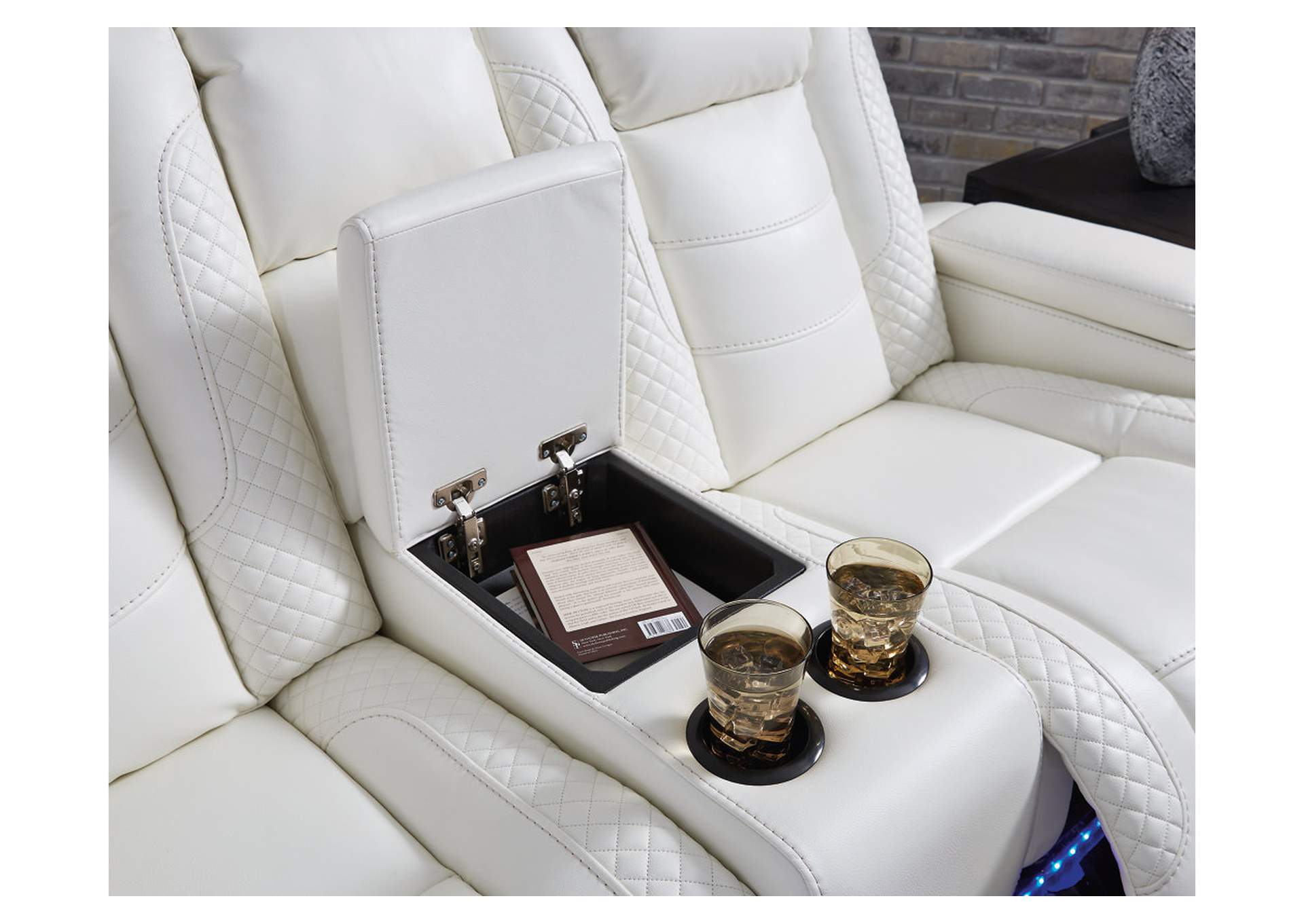 Party Time Power Reclining Loveseat with Console