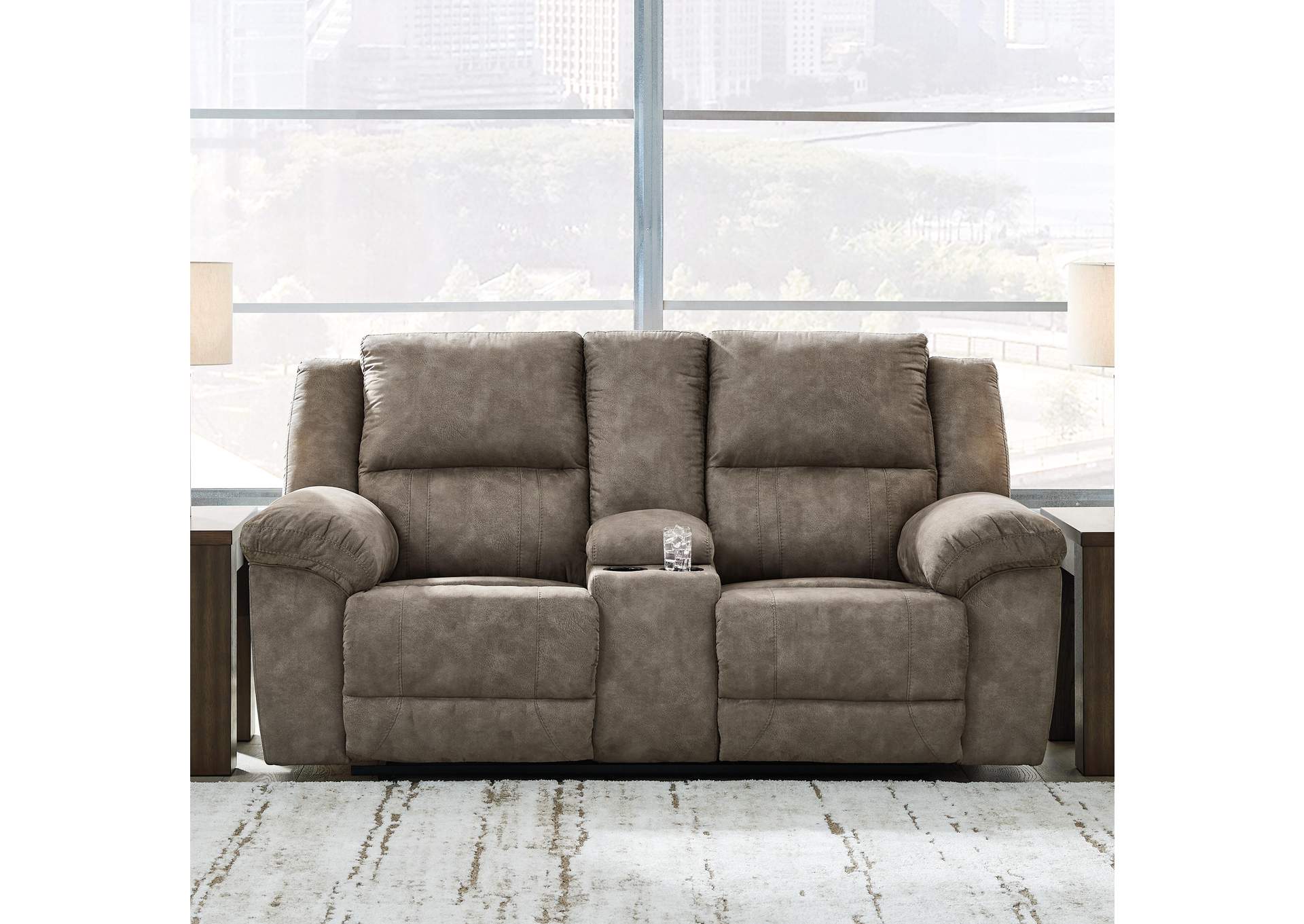 Laresview Reclining Loveseat with Console image 4