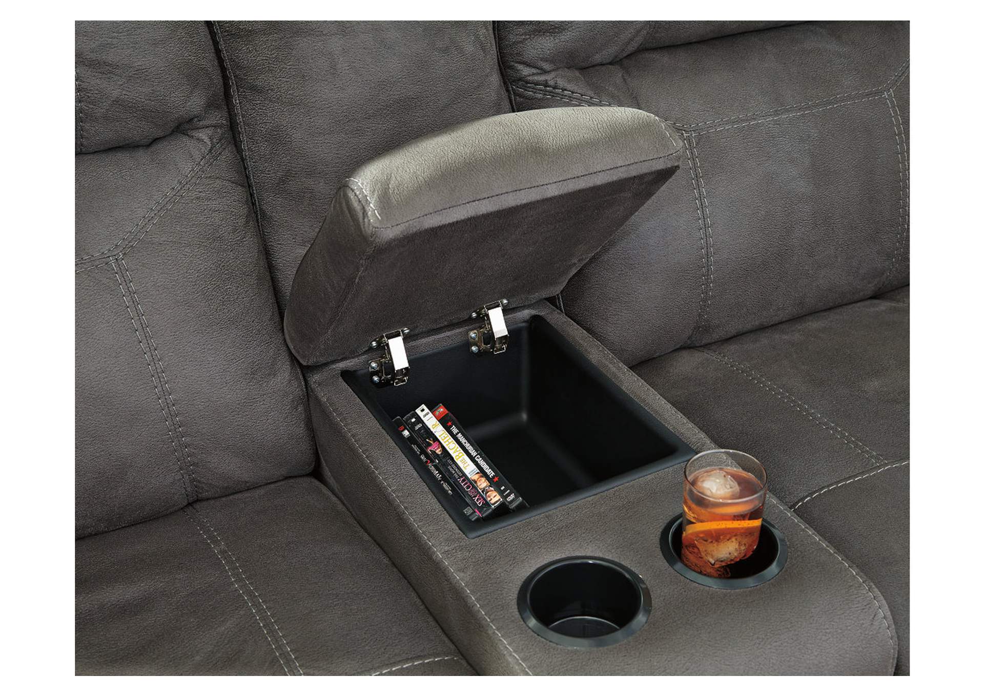 Austere Reclining Loveseat with Console