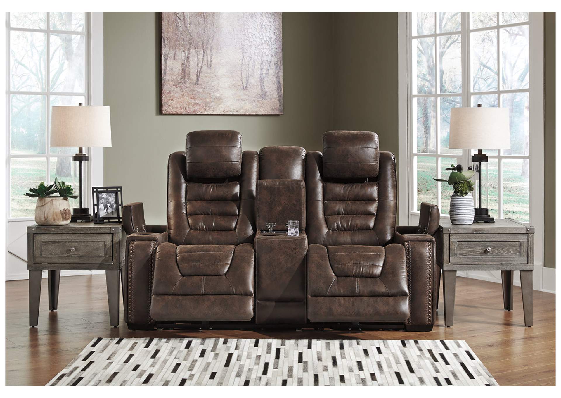 Game Zone Power Reclining Loveseat with Console
