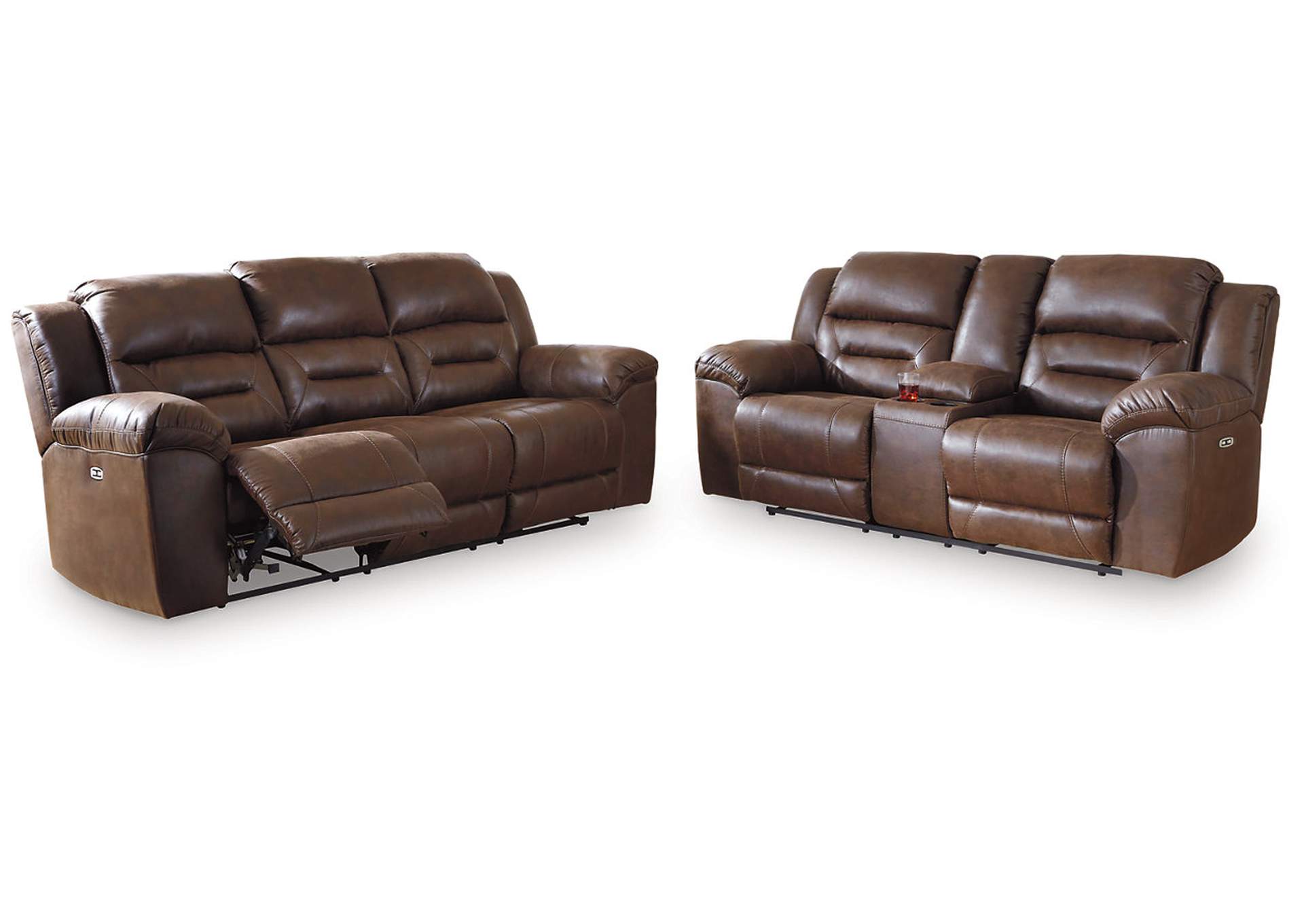 Stoneland Power Reclining Sofa and Loveseat Set image 1