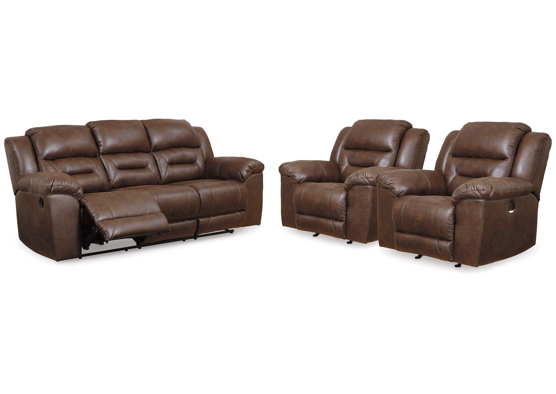 Stoneland Reclining Sofa and 2 Power Recliners image 1
