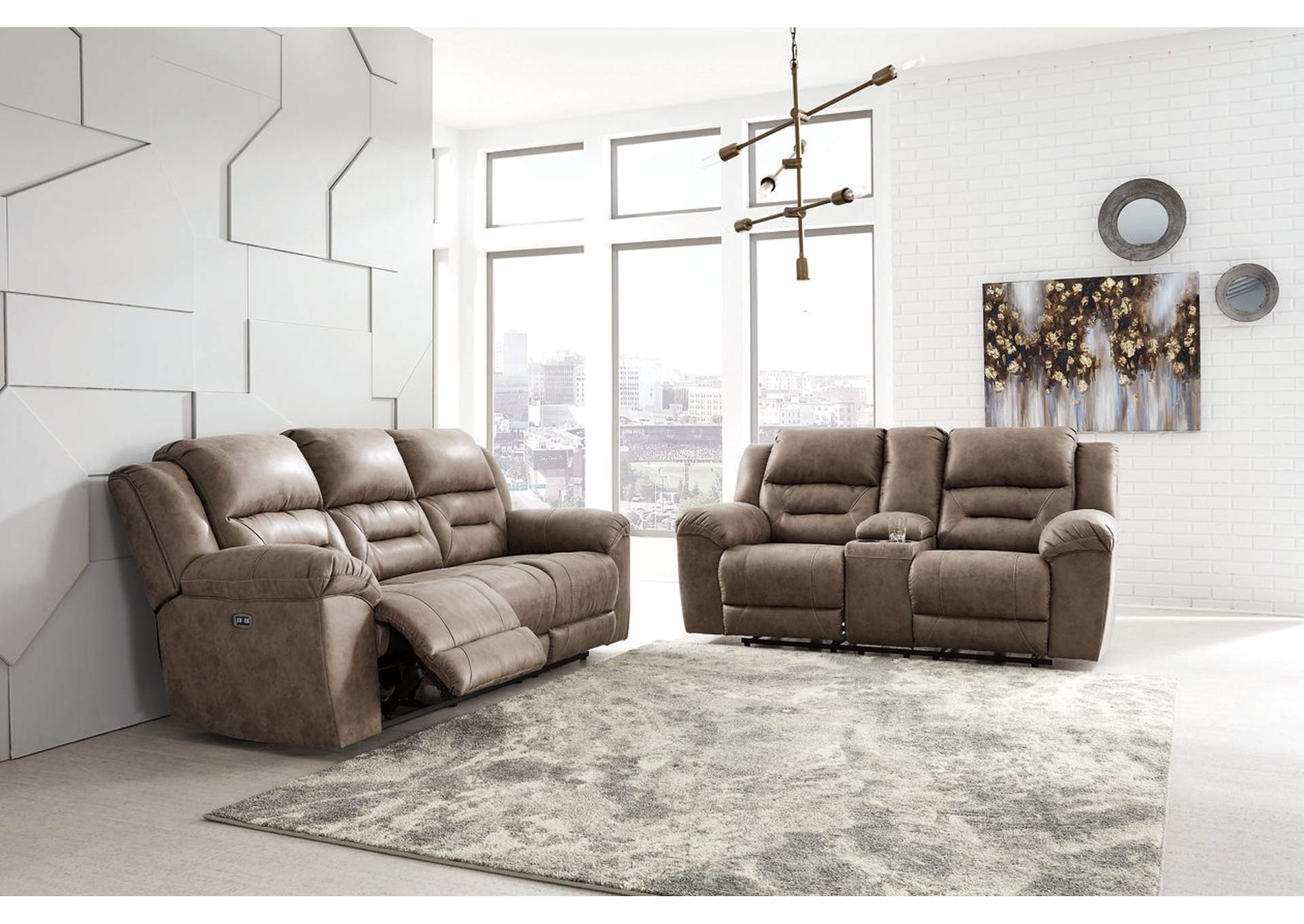 Stoneland Power Reclining Sofa and Loveseat Set image 5
