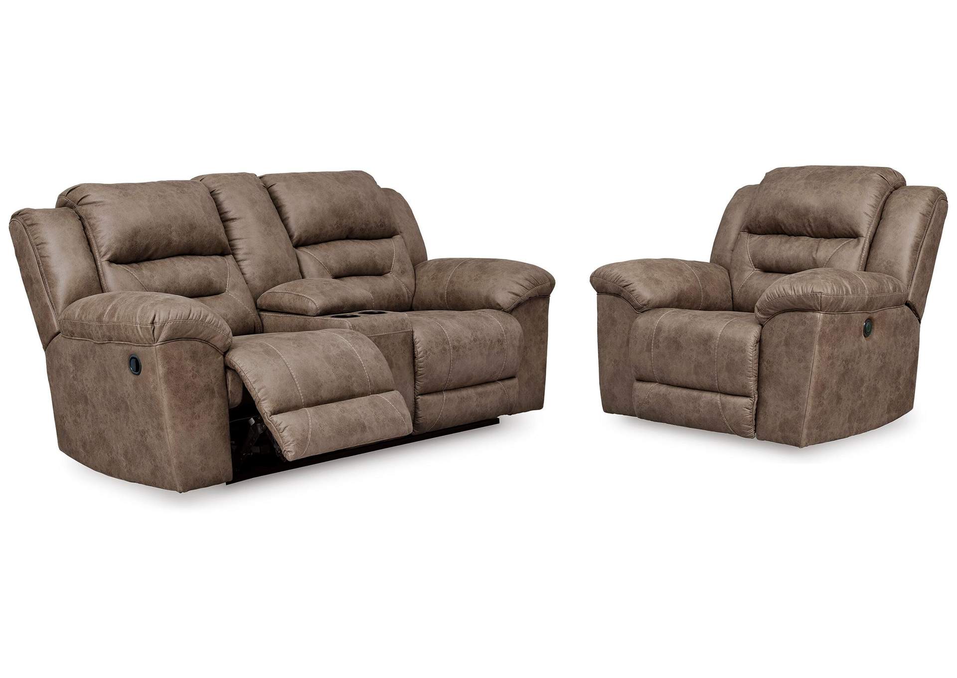 Stoneland Reclining Loveseat and Power Recliner image 1