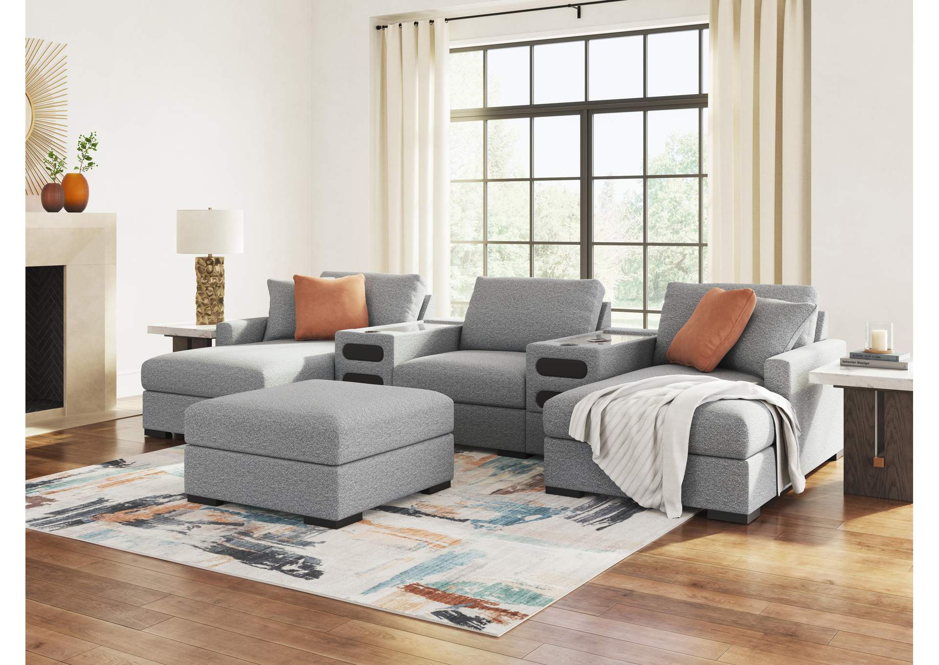 Omaha by Ashley 5-Piece Sectional with Audio System and Chaise image 2