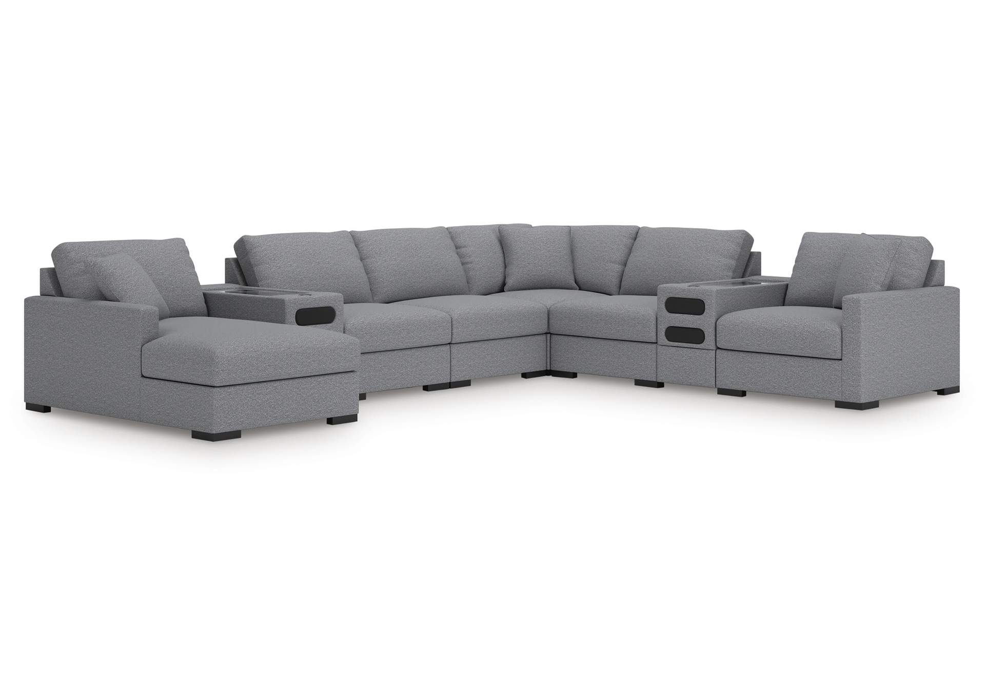 Omaha by Ashley 8-Piece Sectional with Audio System and Chaise