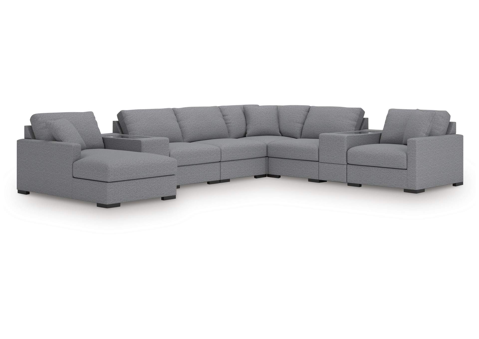 Omaha by Ashley 8-Piece Sectional with Chaise and Storage Consoles