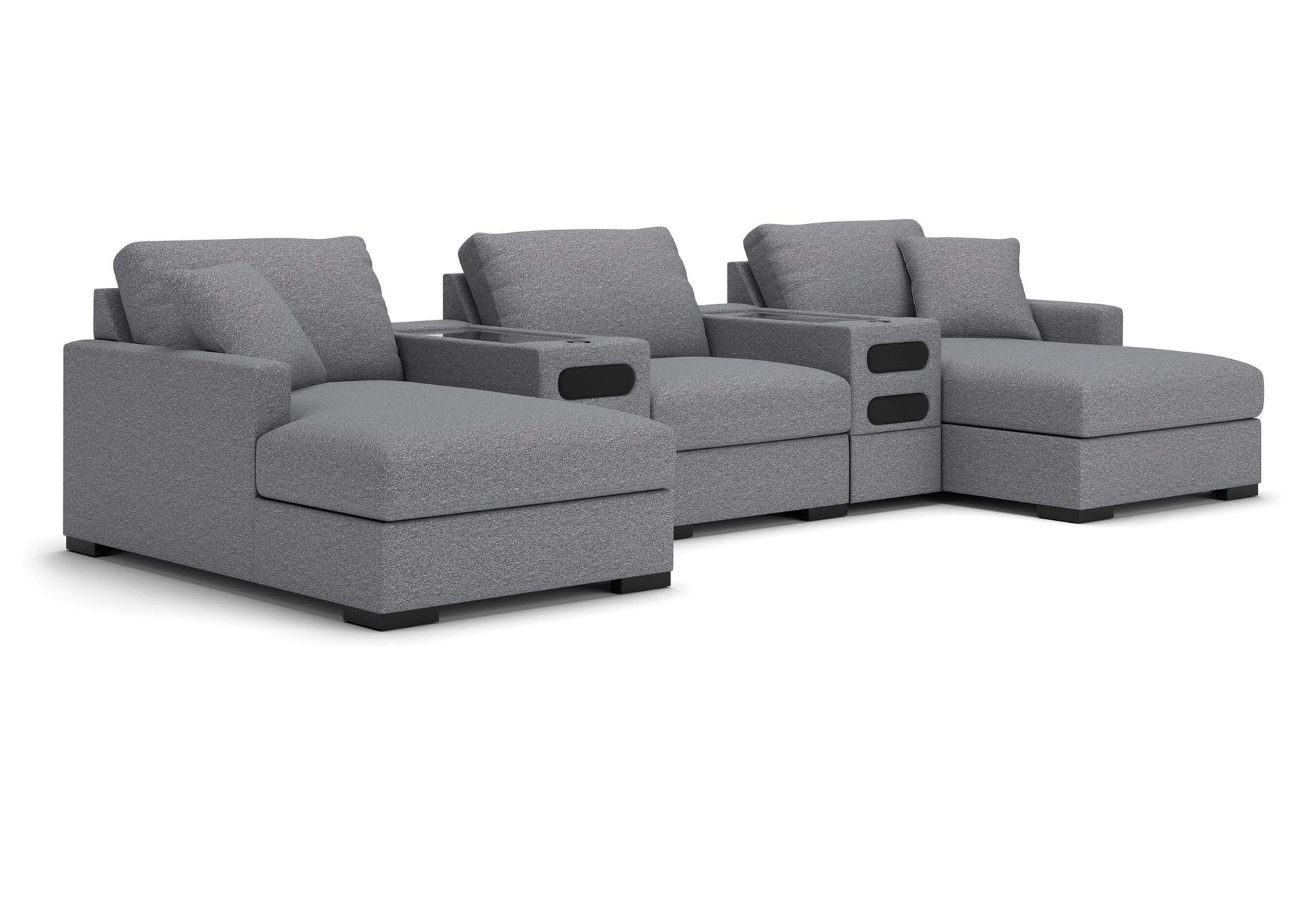 Omaha by Ashley 5-Piece Double Storage Chaise Sectional with Audio Consoles image 1