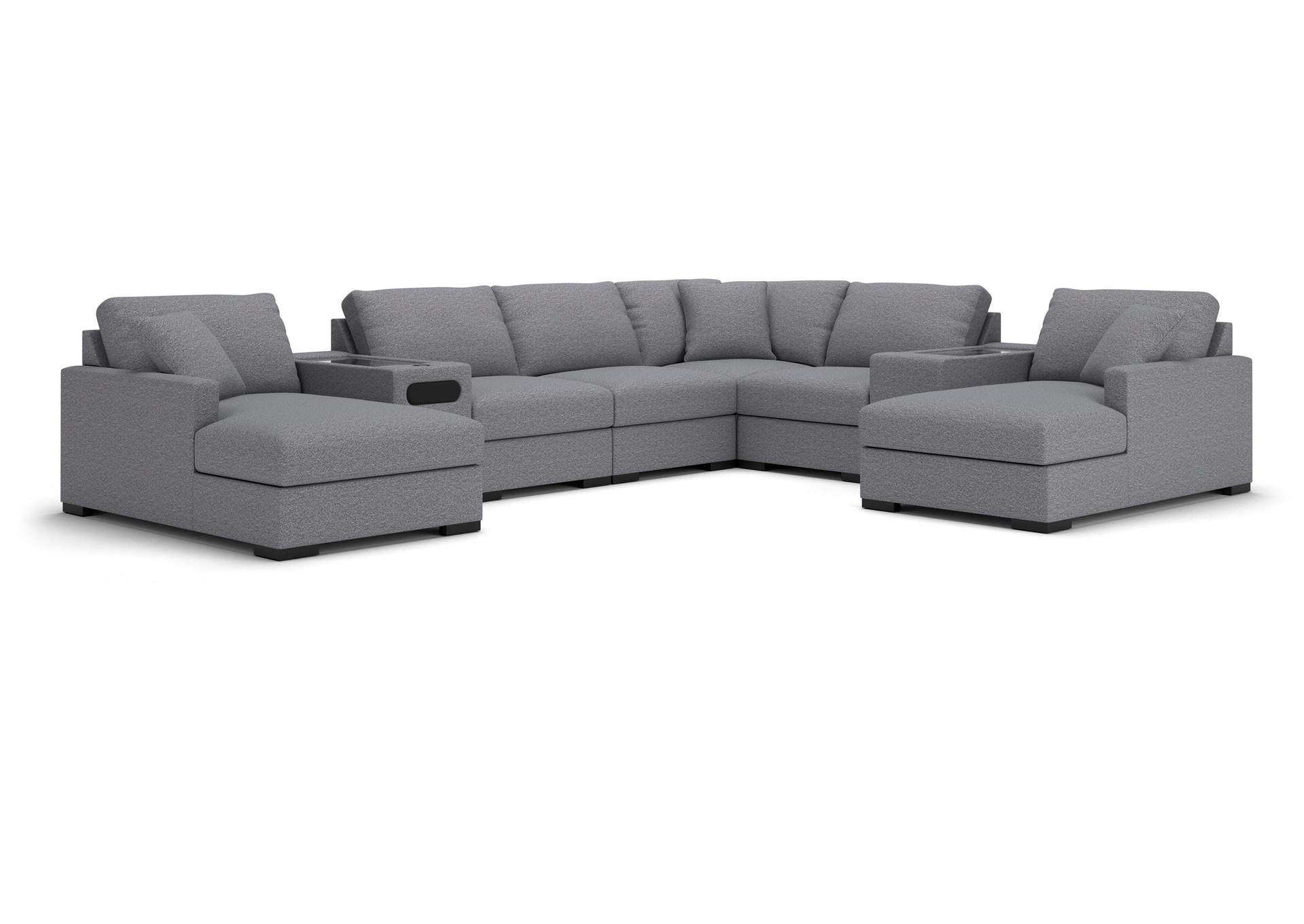Omaha by Ashley 8-Piece Double Storage Chaise Sectional with Audio and Storage Consoles image 1