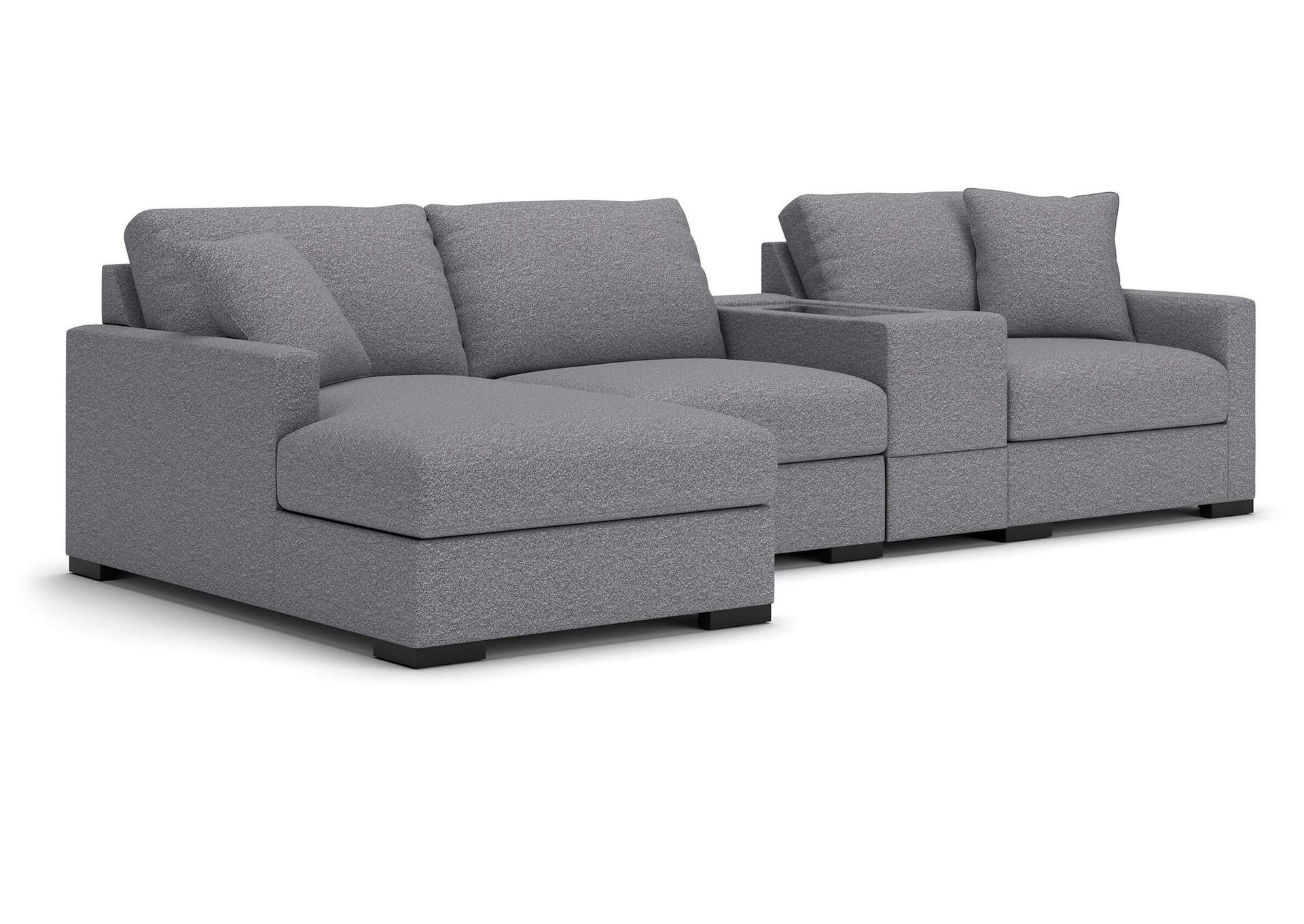 Omaha by Ashley 4-Piece Sectional with Storage Chaise and Storage Console image 1