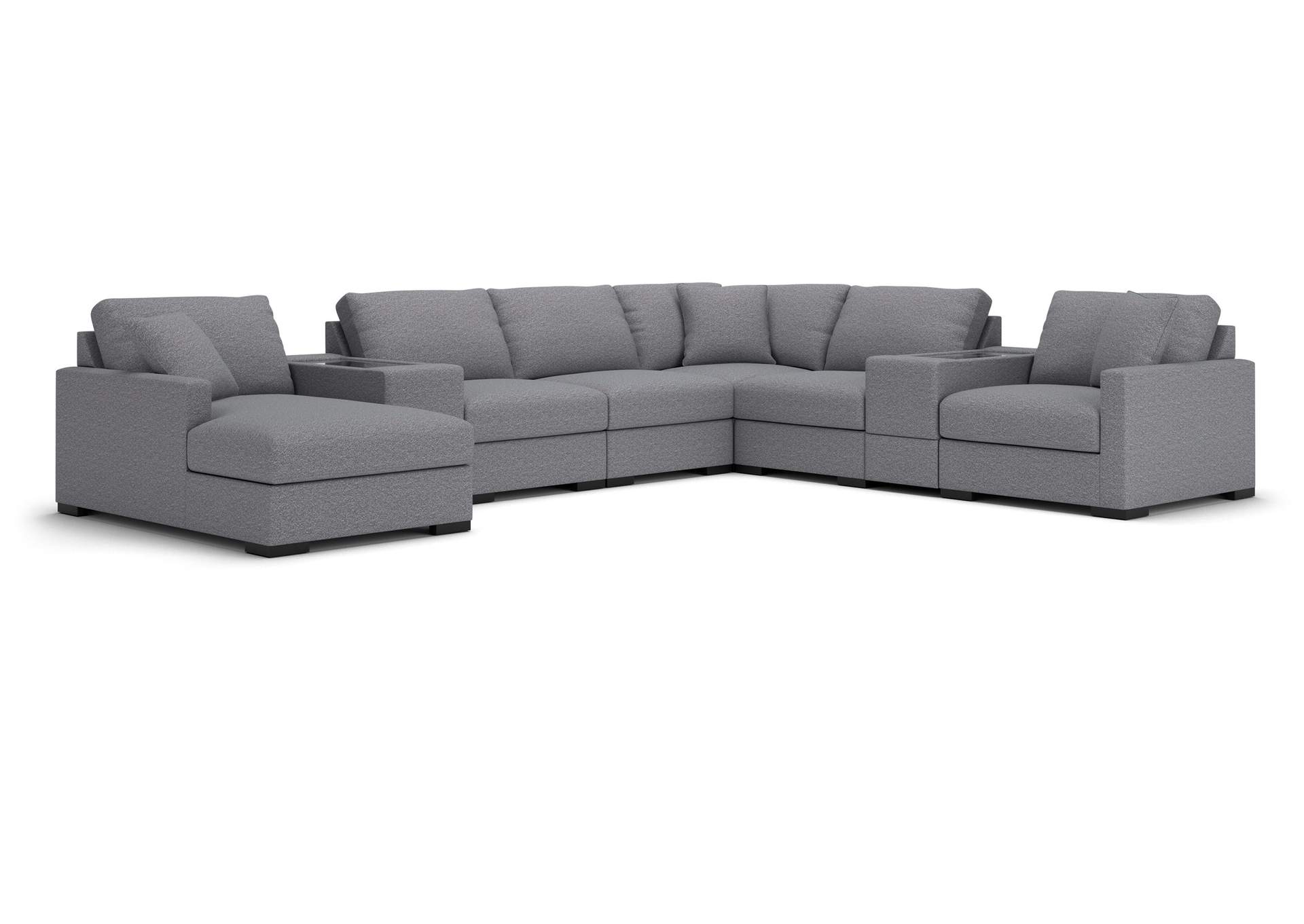 Omaha by Ashley 8-Piece Sectional with Storage Chaise and Storage Consoles image 1