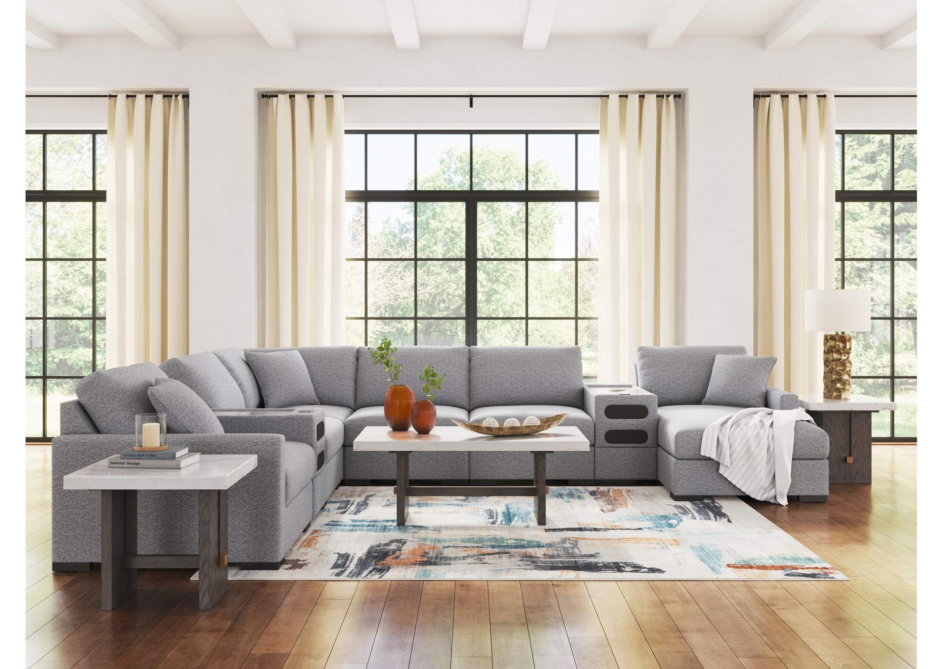Omaha by Ashley 8-Piece Sectional with Audio System and Chaise image 2