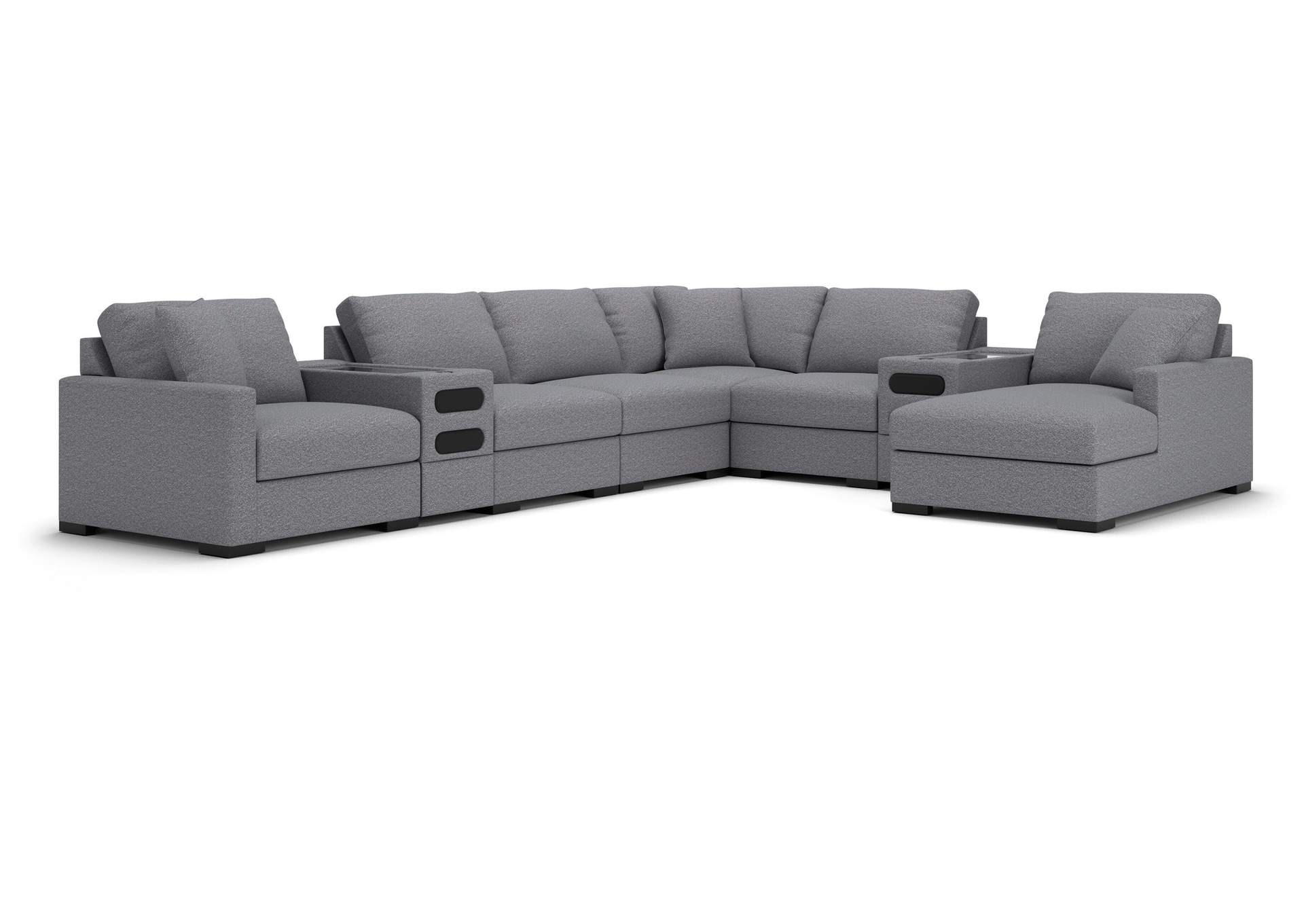 Omaha by Ashley 8-Piece Sectional with Storage Chaise and Audio Consoles image 1
