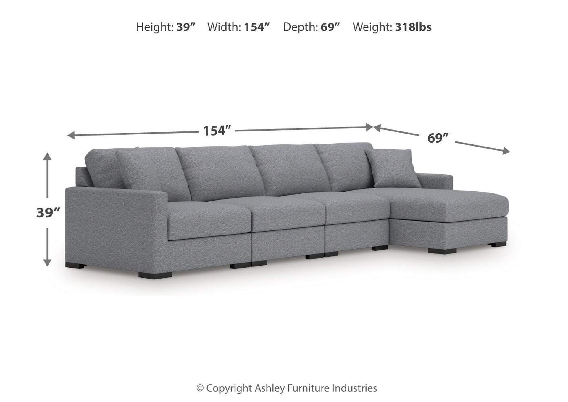 Omaha by Ashley 4-Piece Sectional with Storage Chaise image 9