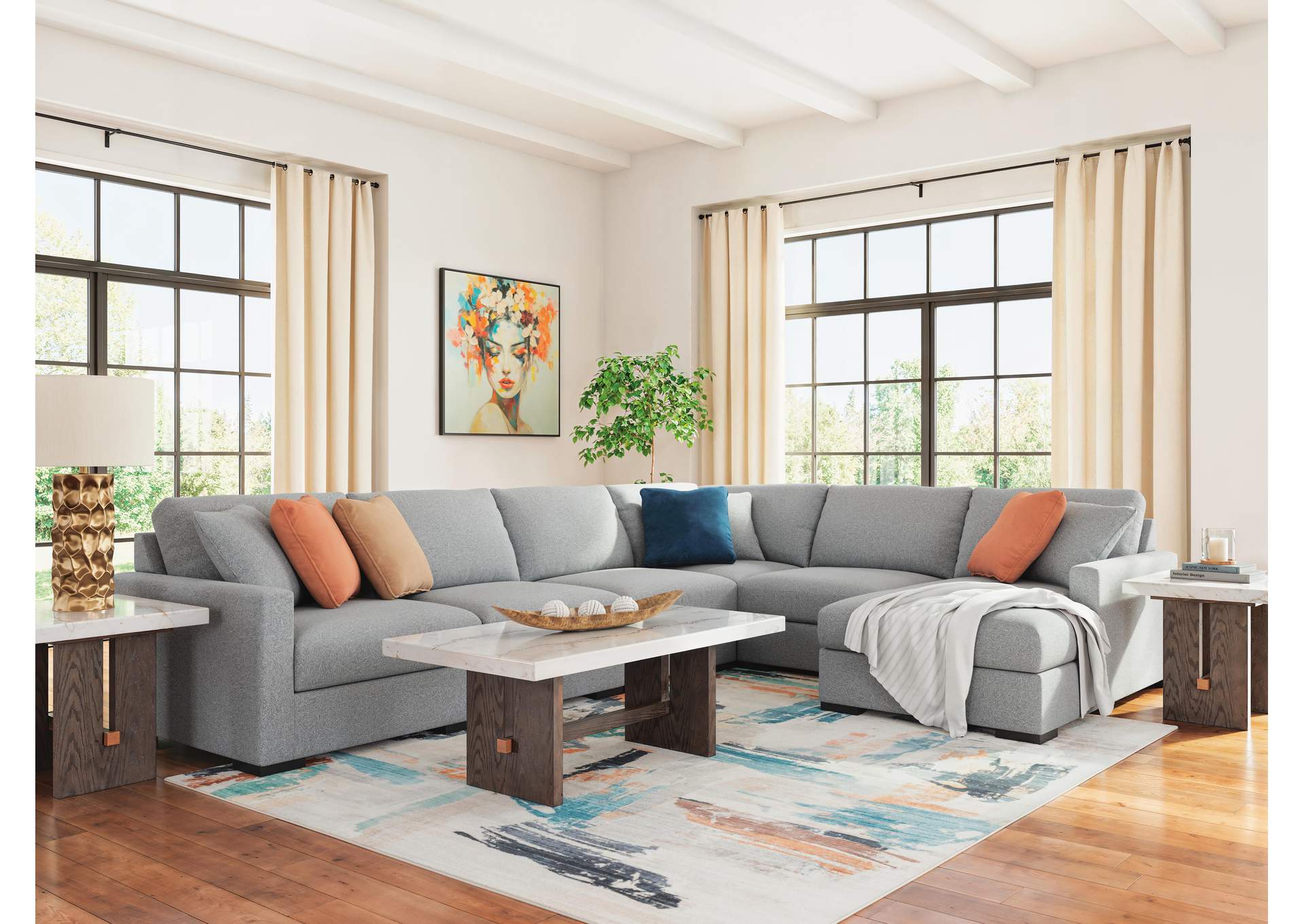Omaha by Ashley 6-Piece Sectional with Storage Chaise image 7