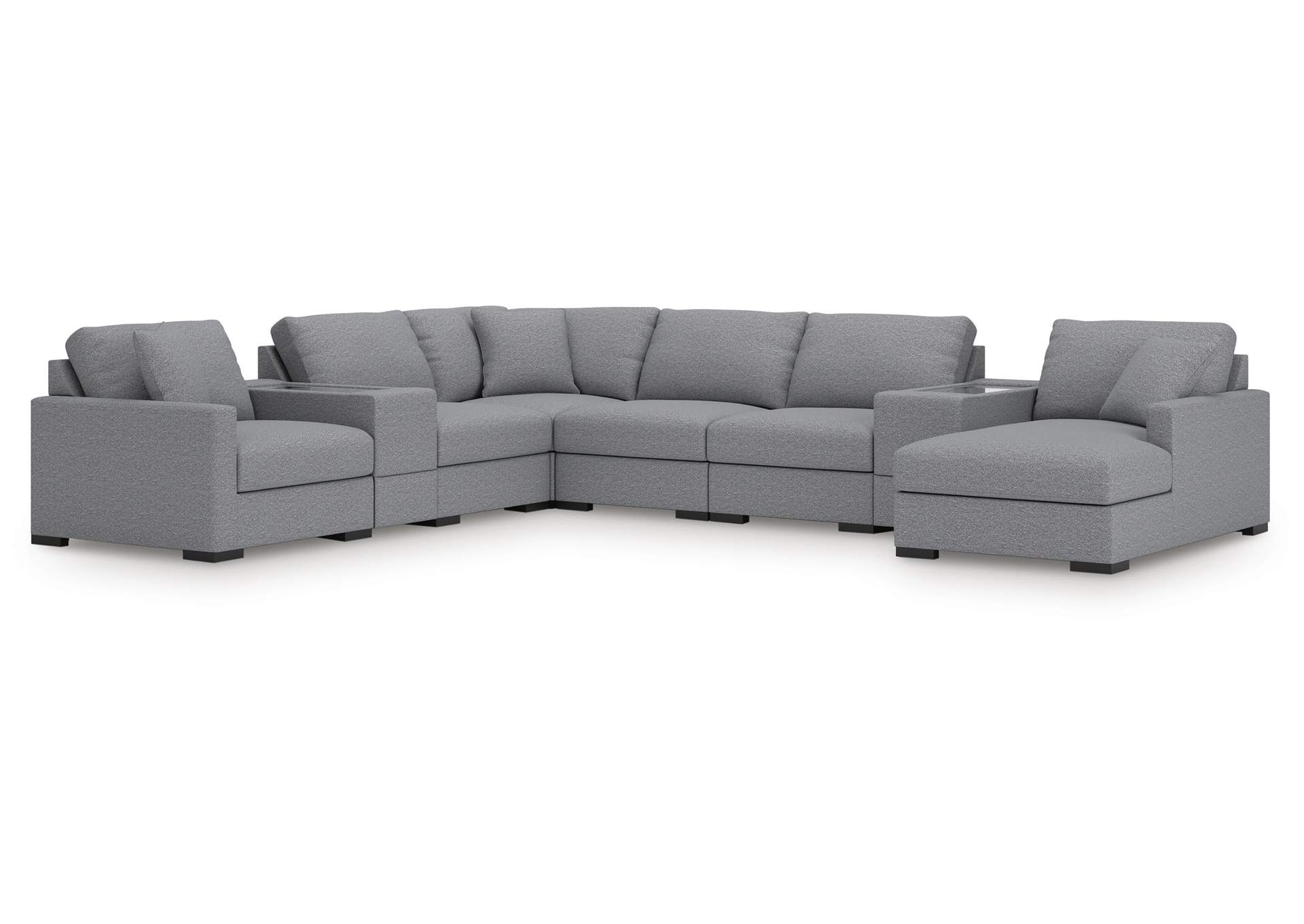 Omaha by Ashley 8-Piece Sectional with Chaise and Storage Consoles image 1