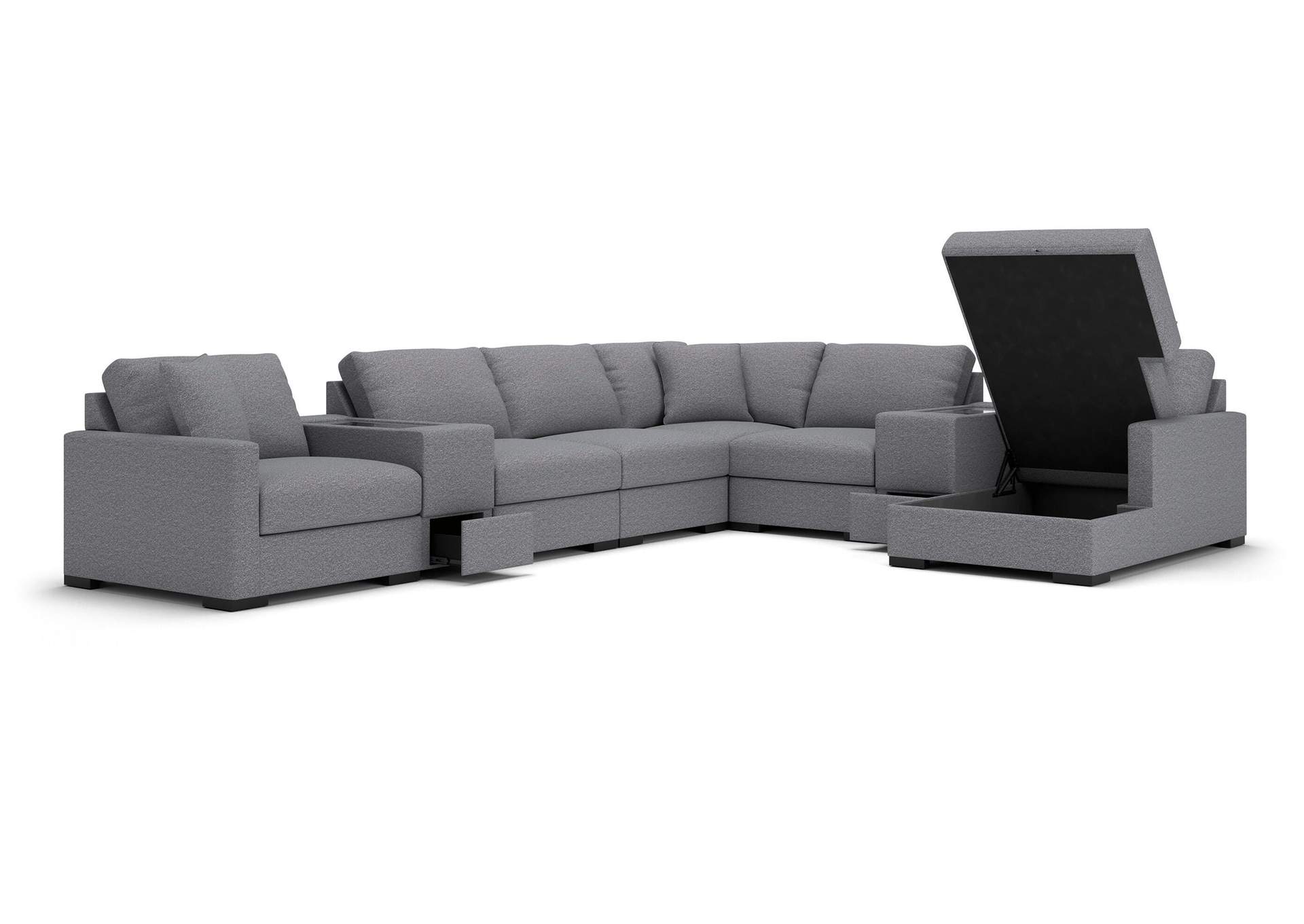 Omaha by Ashley 8-Piece Sectional with Storage Chaise and Storage Consoles image 3