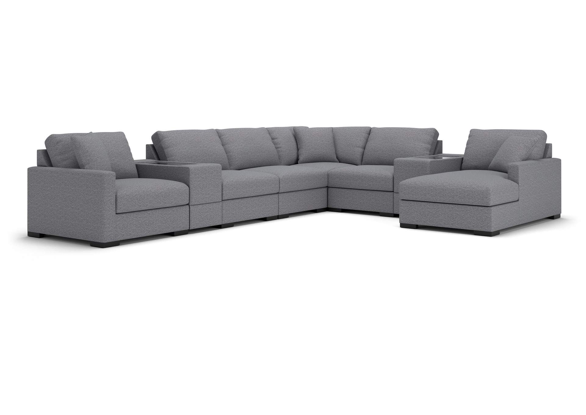 Omaha by Ashley 8-Piece Sectional with Storage Chaise and Storage Consoles image 1