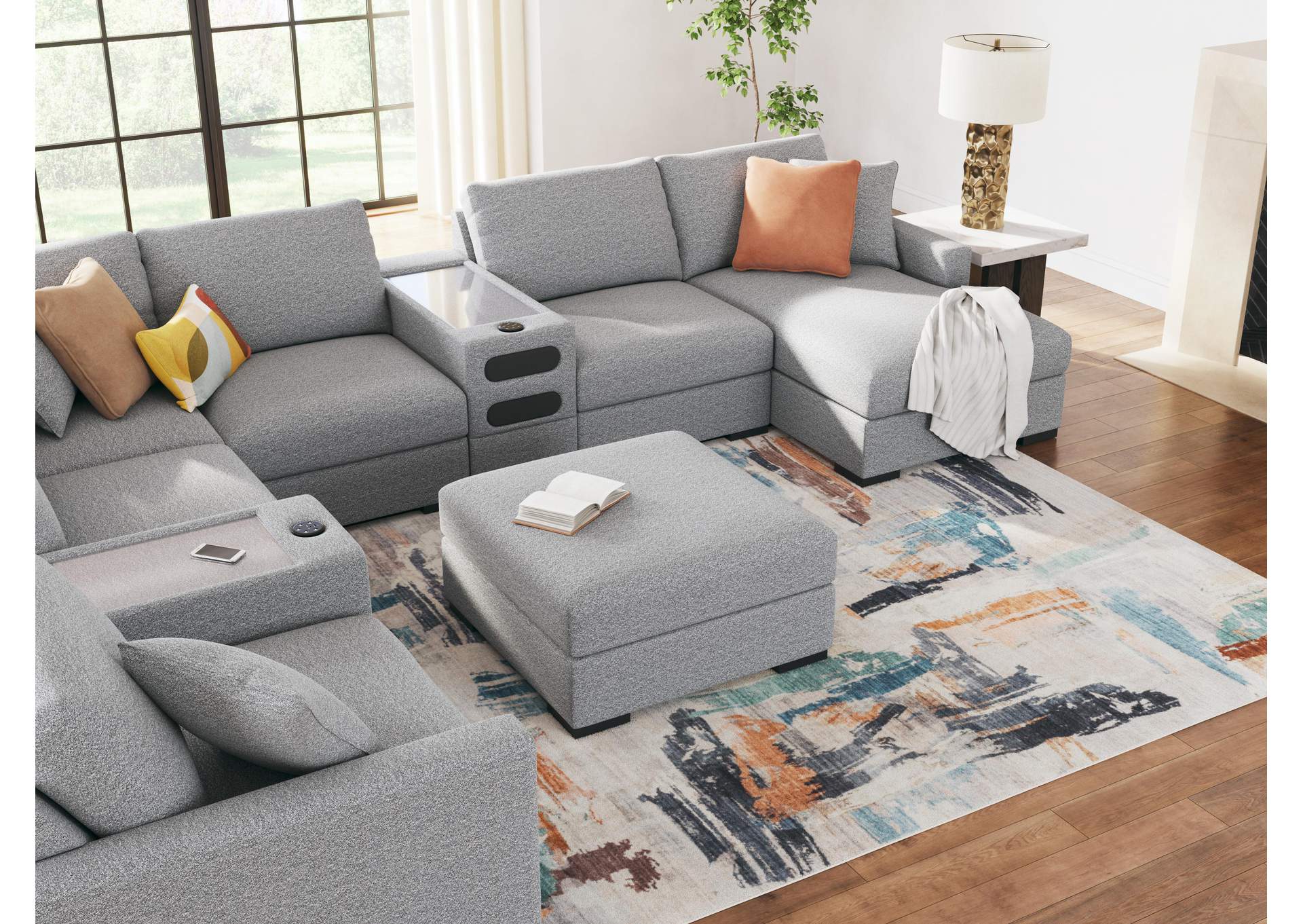 Omaha by Ashley 8-Piece Sectional with Audio System and Chaise image 4