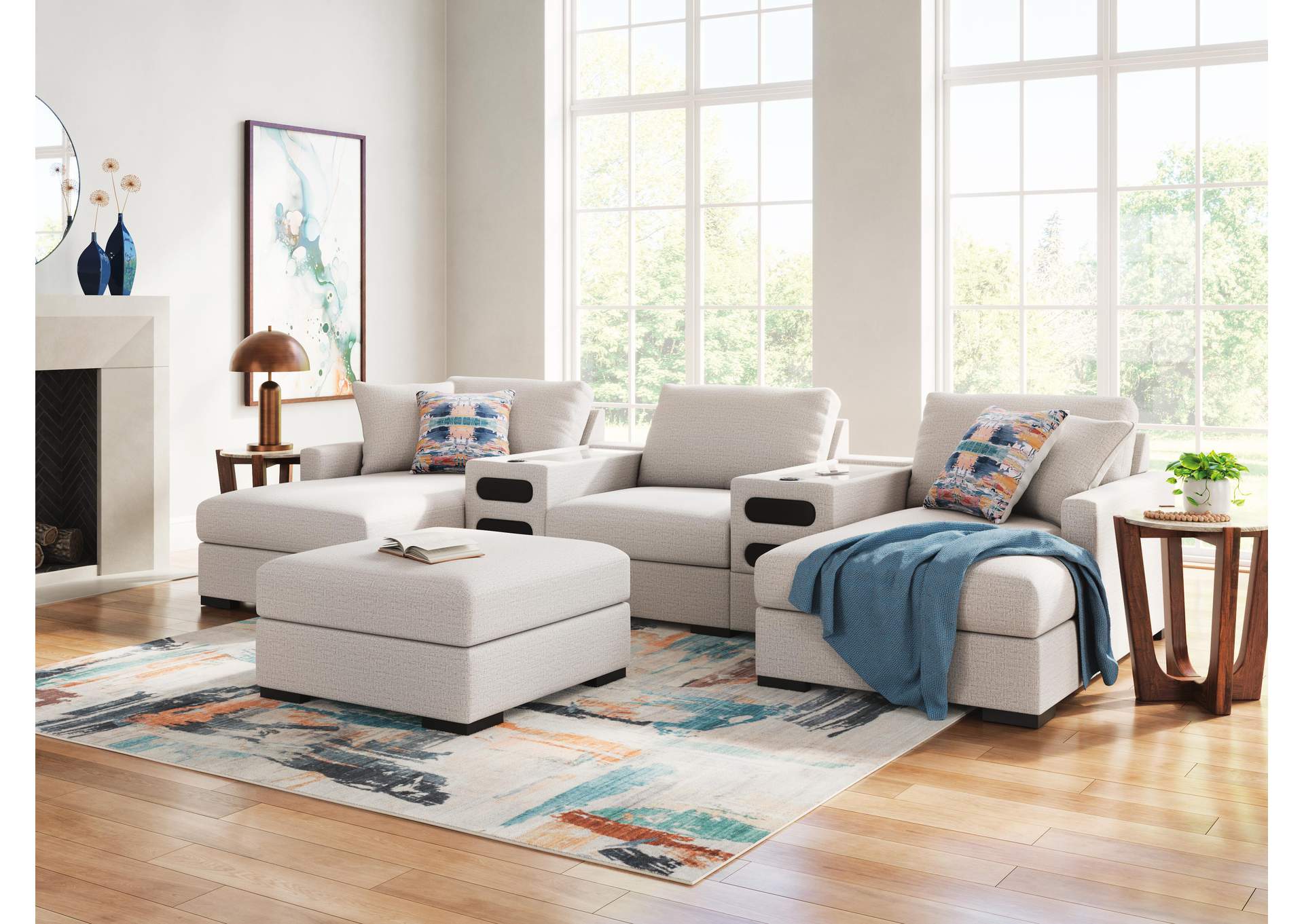 Omaha by Ashley 5-Piece Sectional with Audio System and Chaise image 3
