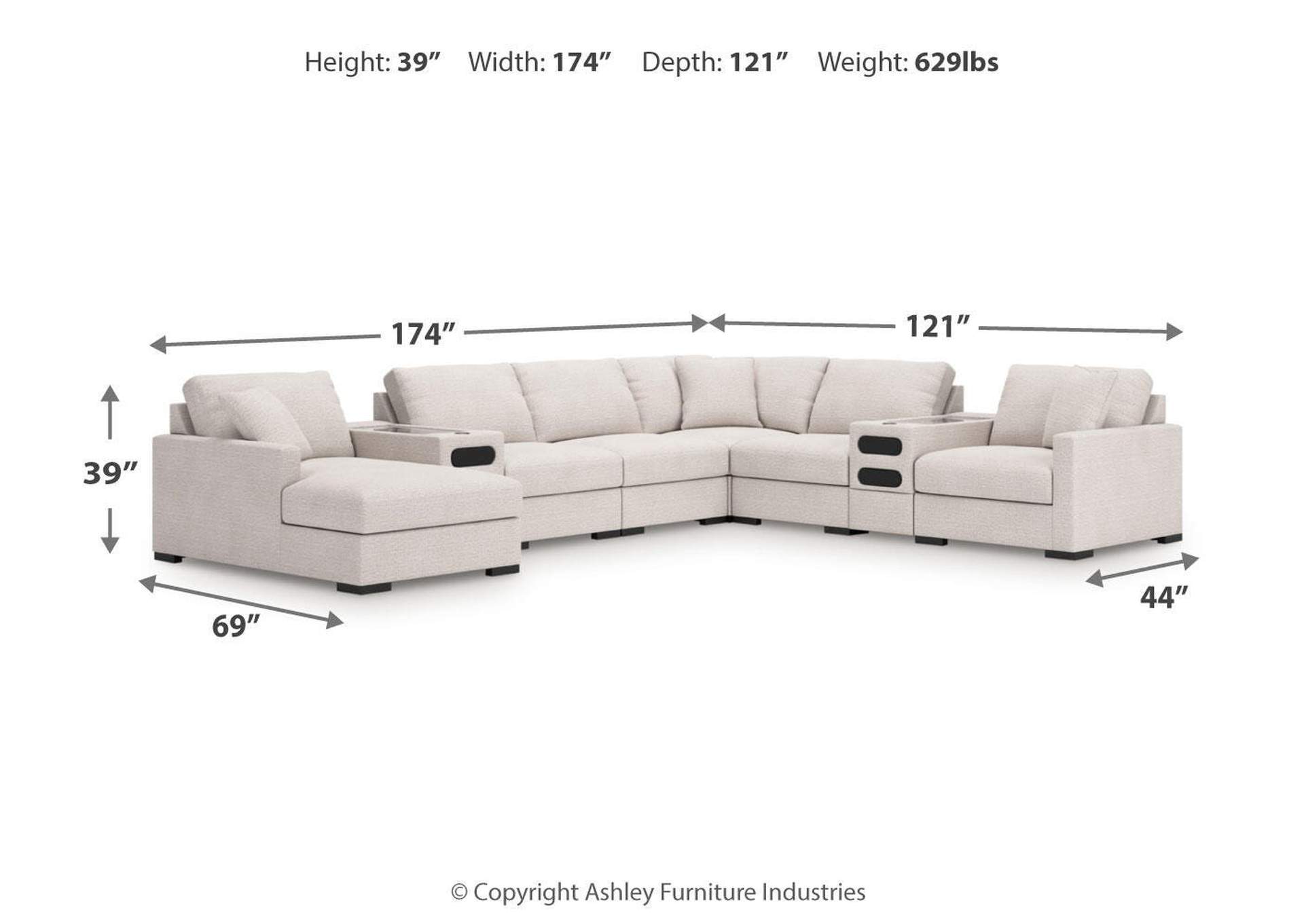 Omaha by Ashley 8-Piece Sectional with Storage Chaise and Audio Consoles image 9