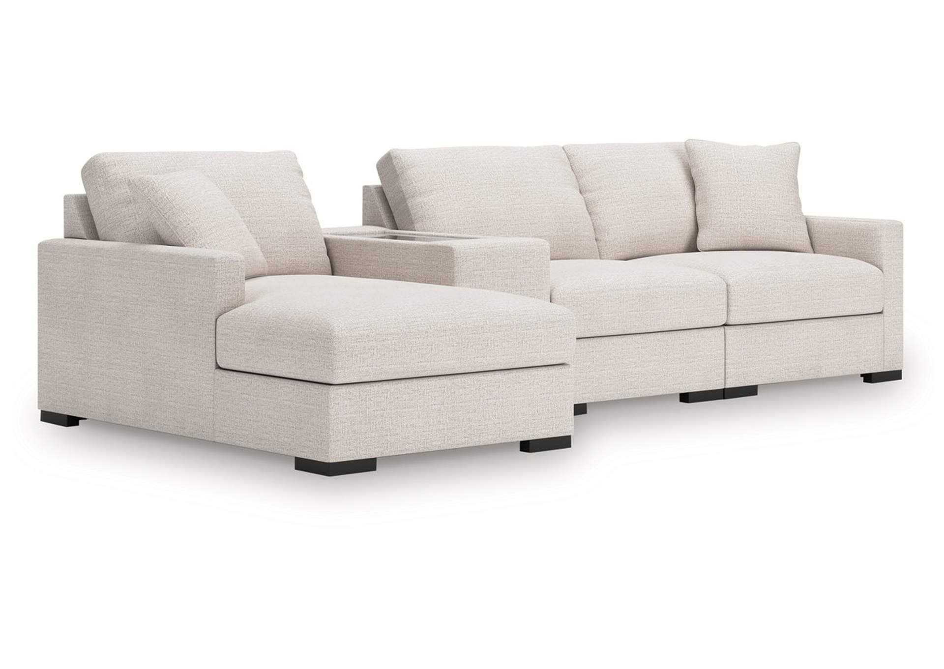 Omaha by Ashley 4-Piece Sectional with Chaise and Storage Console