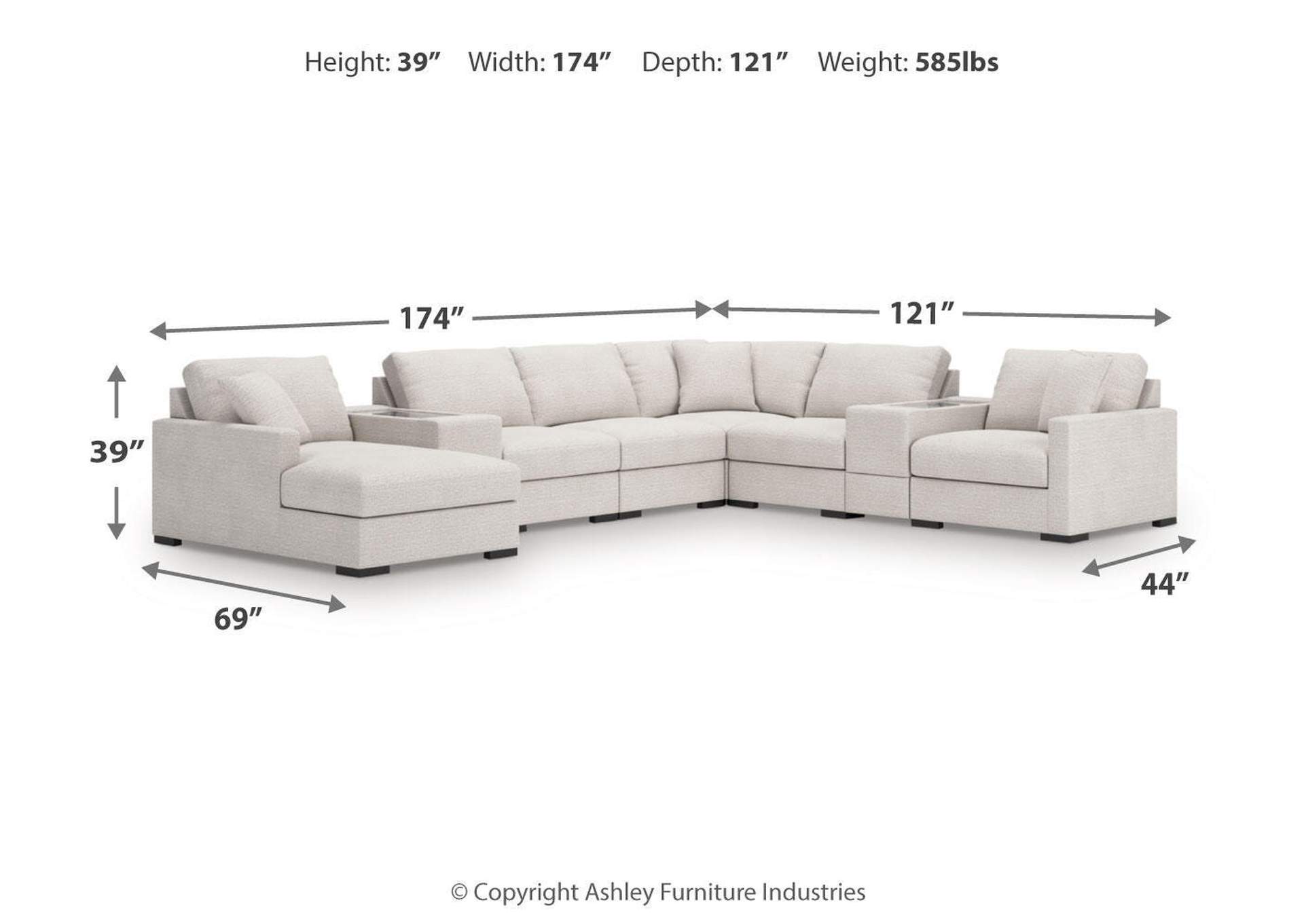 Omaha by Ashley 8-Piece Sectional with Storage Chaise and Storage Consoles image 3