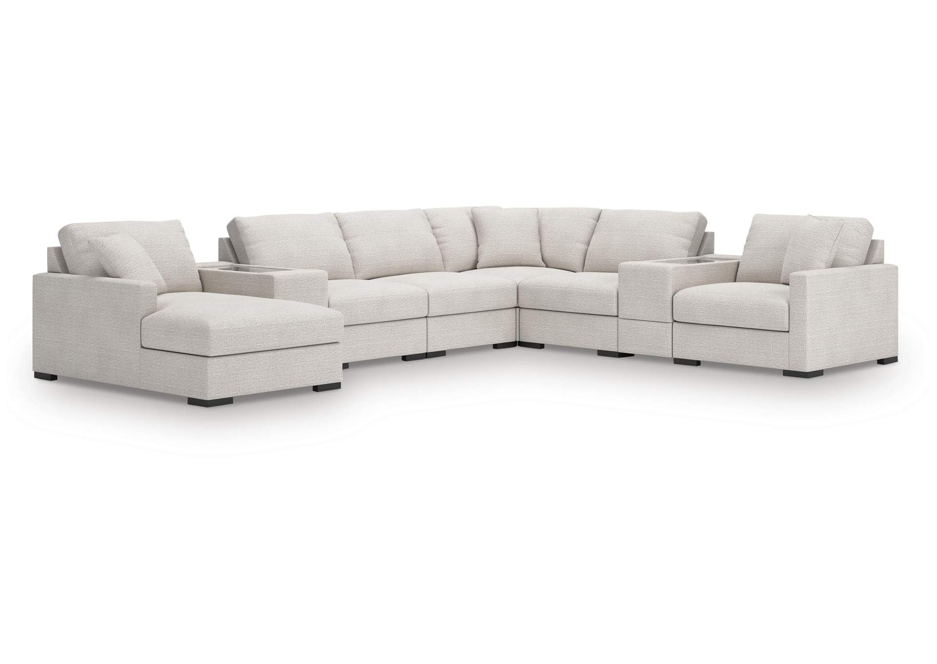 Omaha by Ashley 8-Piece Sectional with Chaise and Storage Consoles image 1