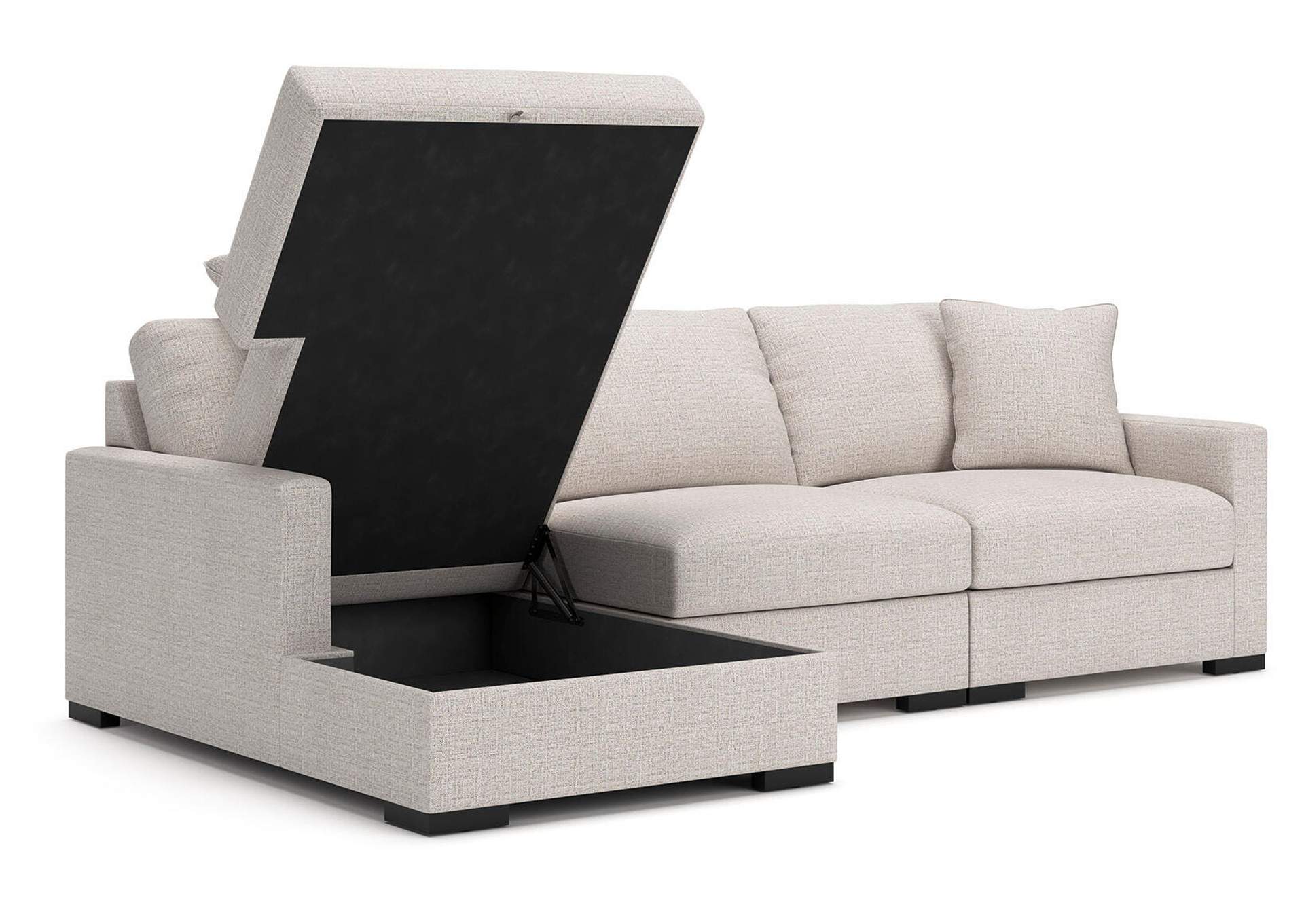 Omaha by Ashley 3-Piece Sectional Sofa Storage Chaise image 3