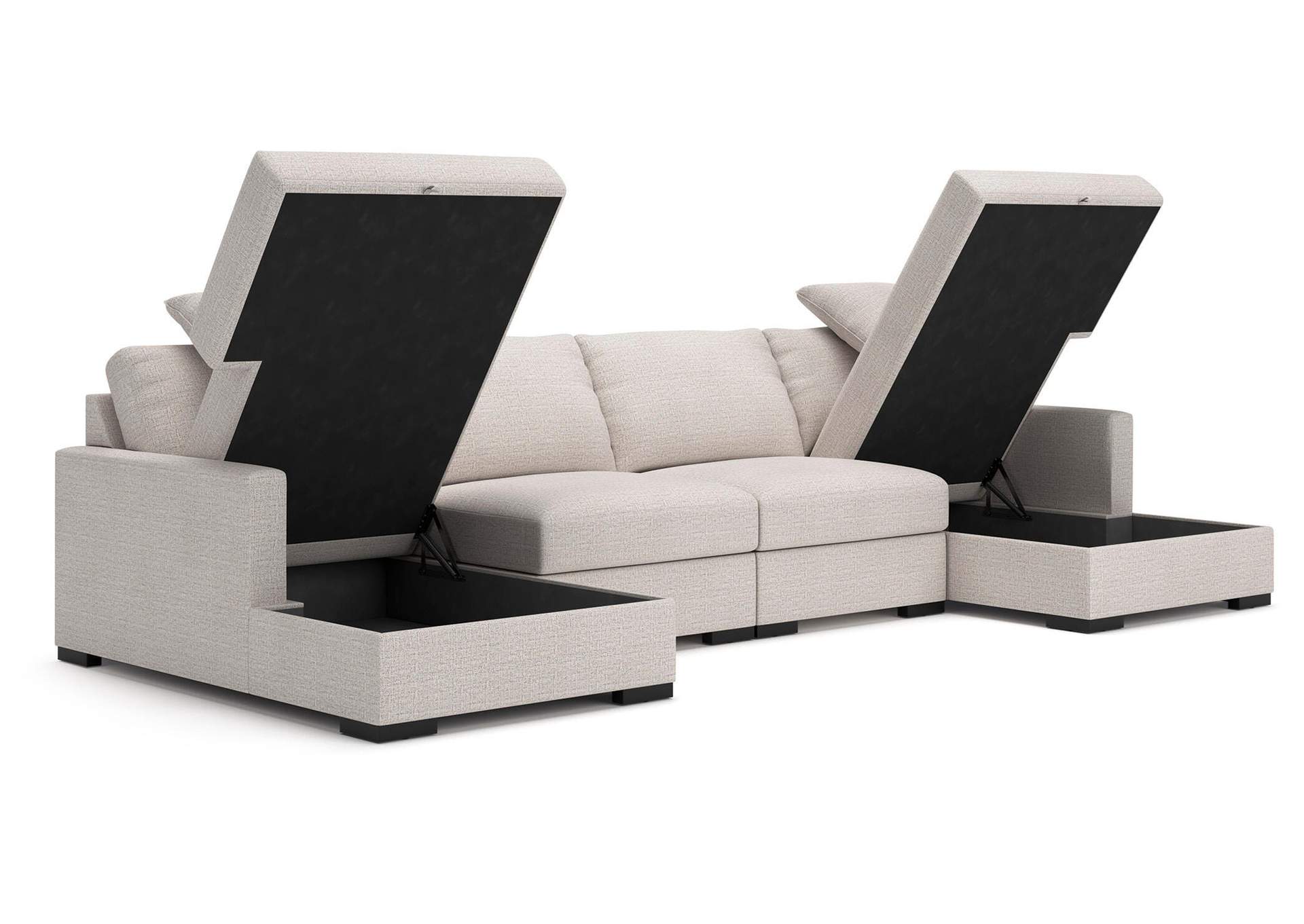 Omaha by Ashley 4-Piece Double Storage Chaise Sectional image 2