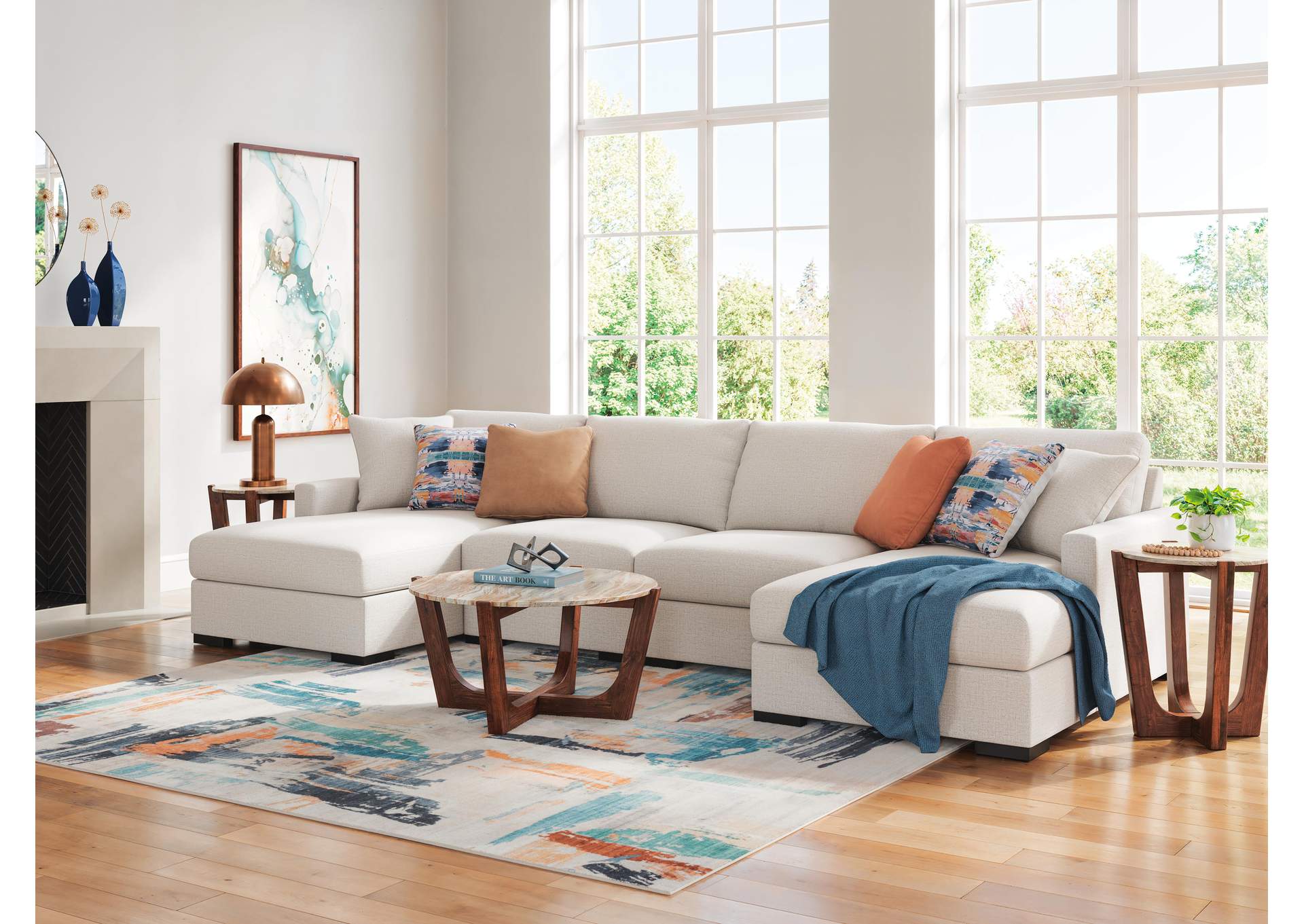 Omaha by Ashley 4-Piece Double Storage Chaise Sectional image 12