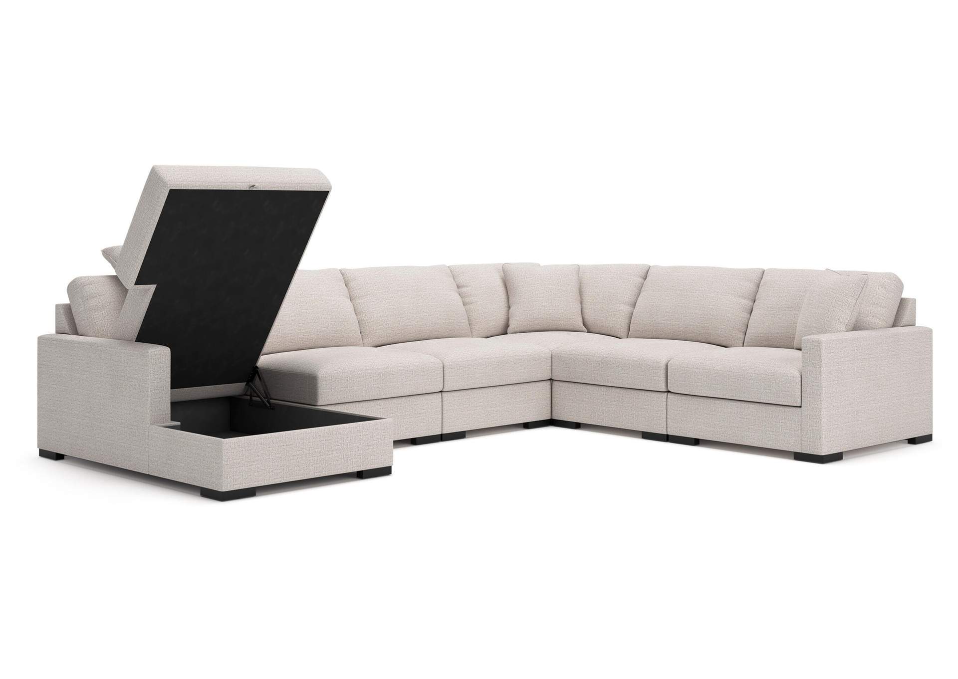 Omaha by Ashley 6-Piece Sectional with Storage Chaise image 3
