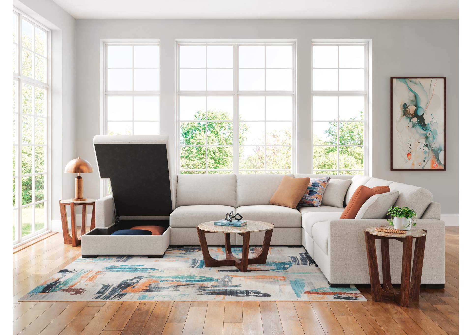 Omaha by Ashley 6-Piece Sectional with Storage Chaise image 6
