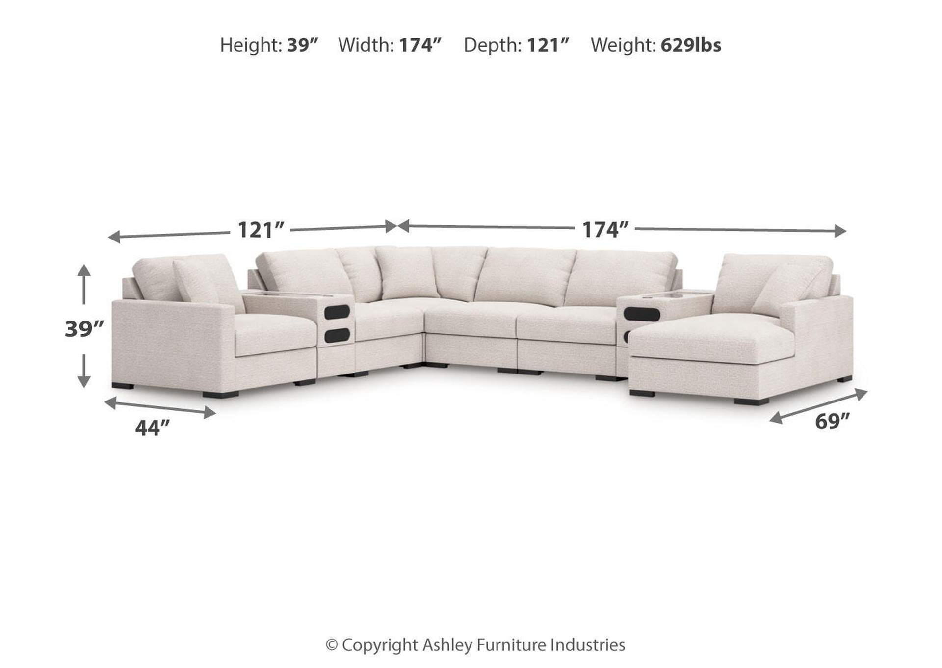 Omaha by Ashley 8-Piece Sectional with Storage Chaise and Audio Consoles image 12