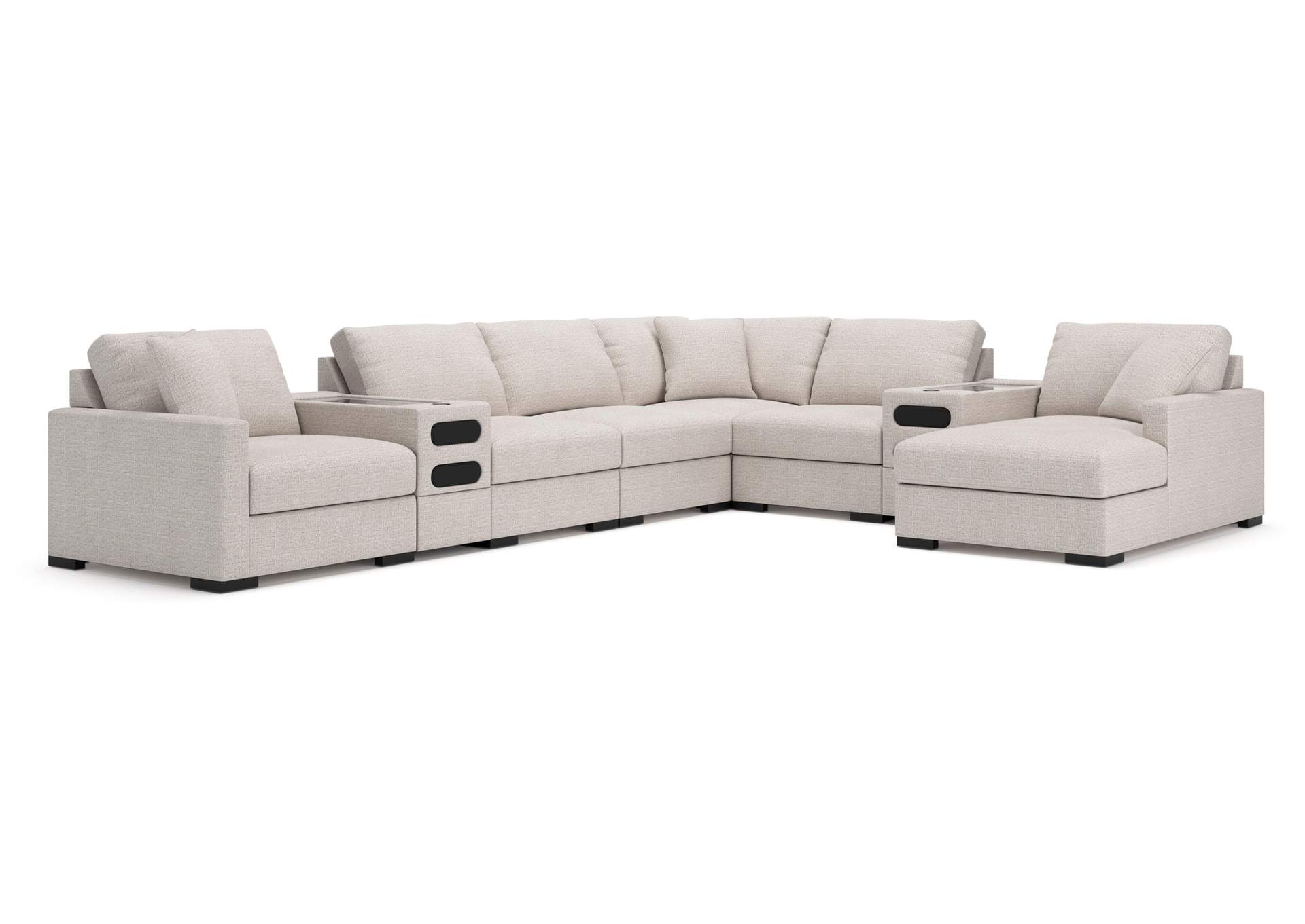 Omaha by Ashley 8-Piece Sectional with Storage Chaise and Audio Consoles image 1