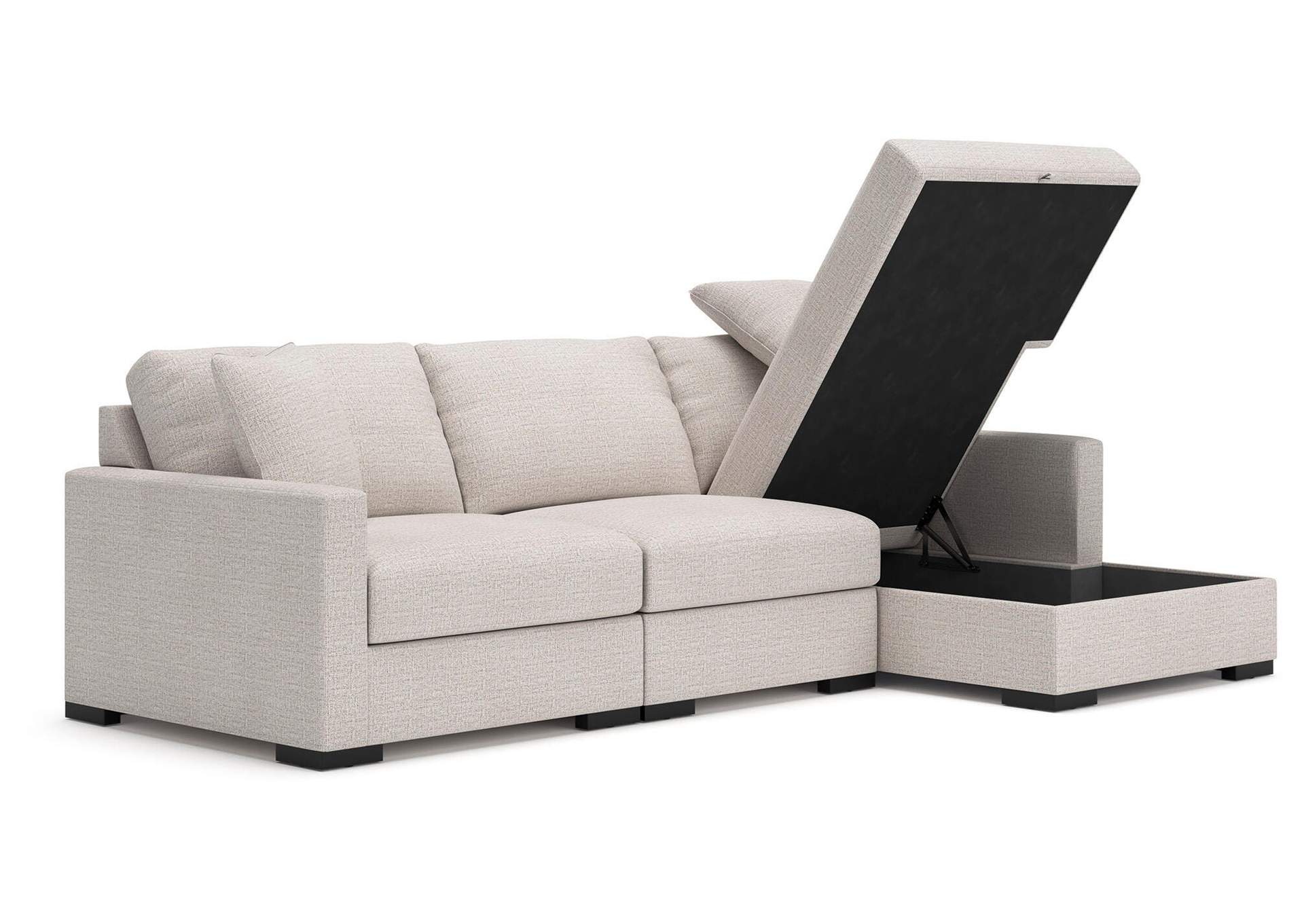 Omaha by Ashley 3-Piece Sectional Sofa Storage Chaise image 2