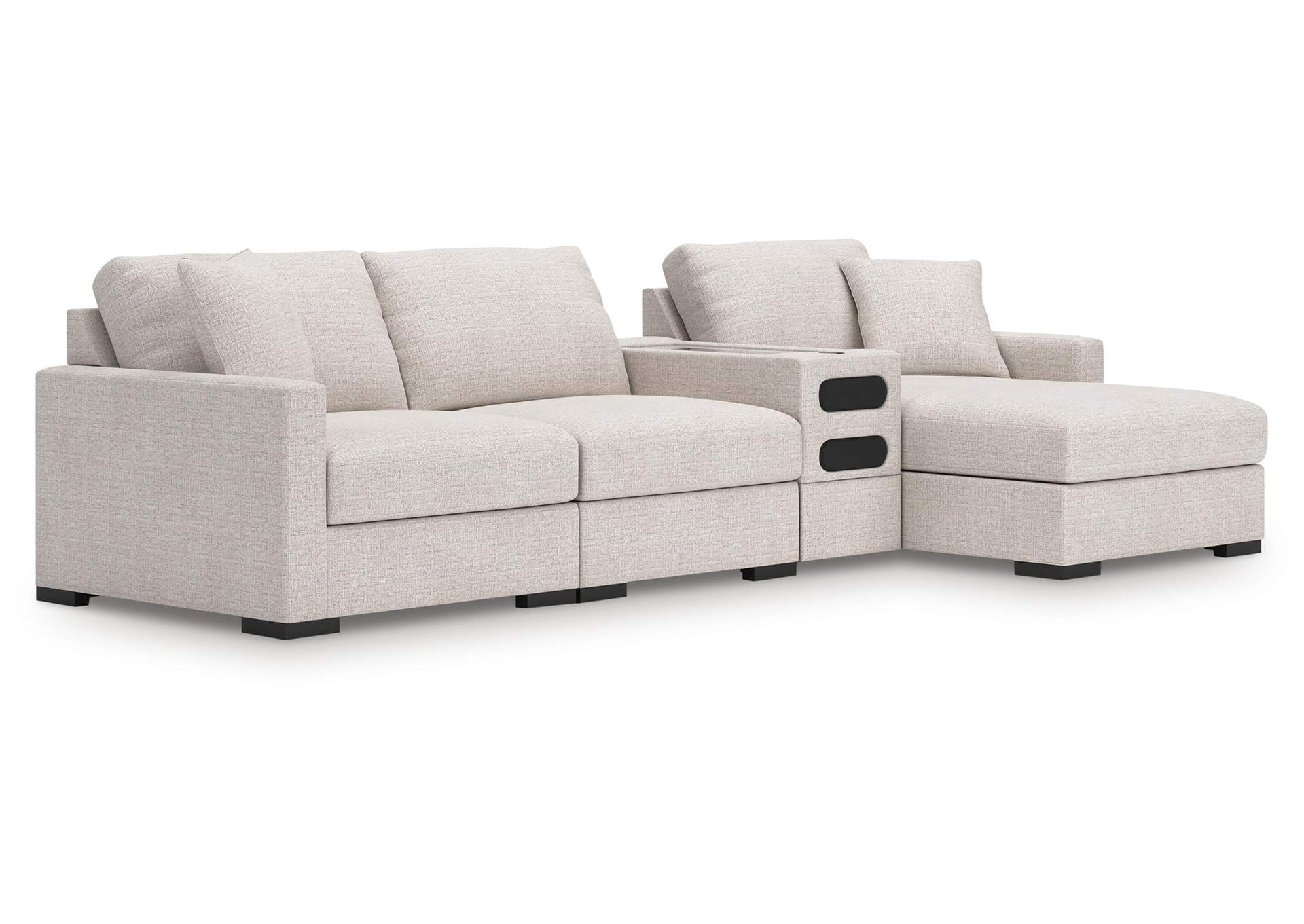 Omaha by Ashley 4-Piece Sectional with Chaise and Audio Console image 1