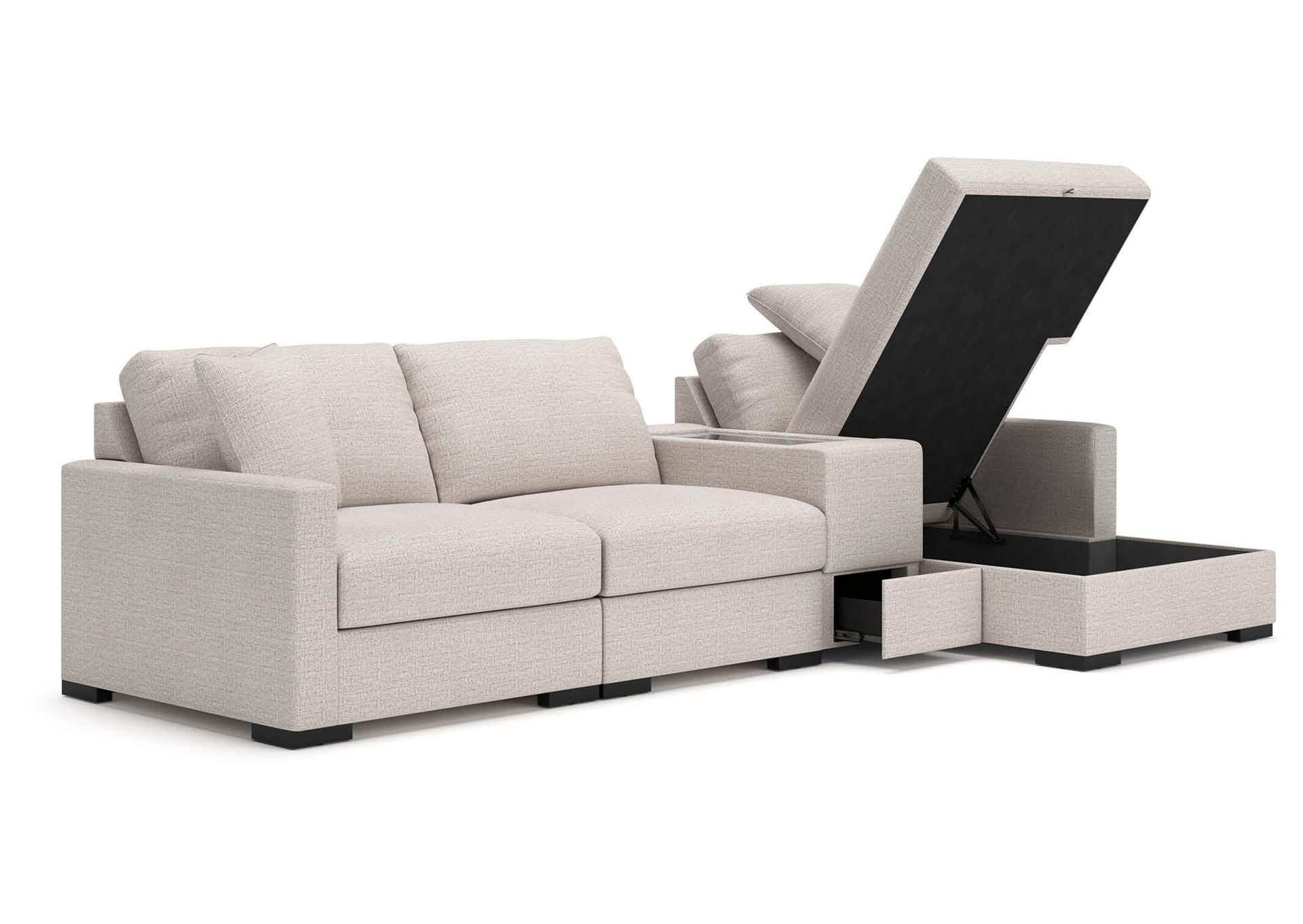 Omaha by Ashley 4-Piece Sectional with Storage Chaise and Storage Console image 2