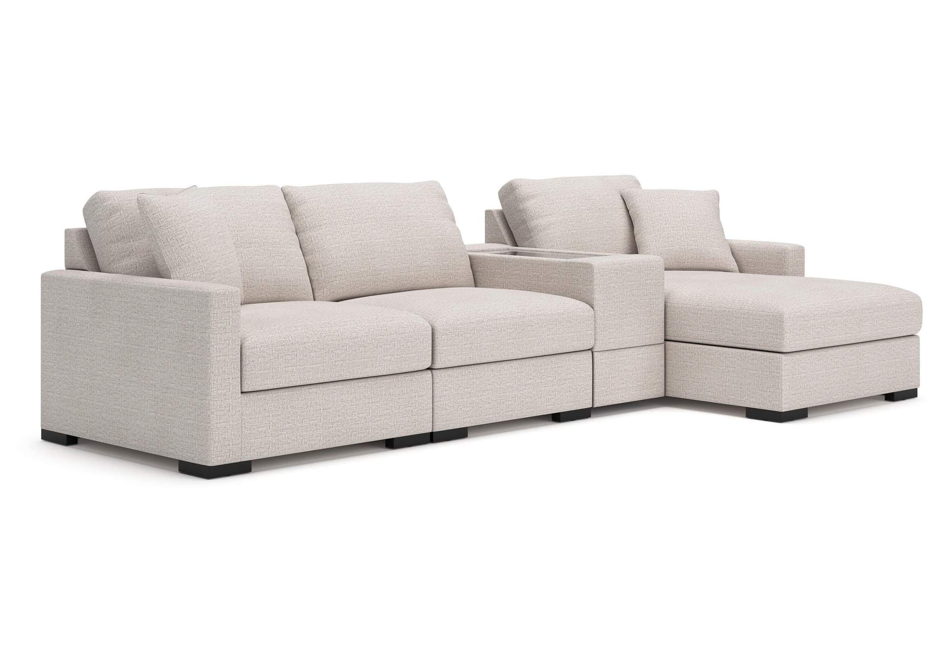 Omaha by Ashley 4-Piece Sectional with Storage Chaise and Storage Console image 1