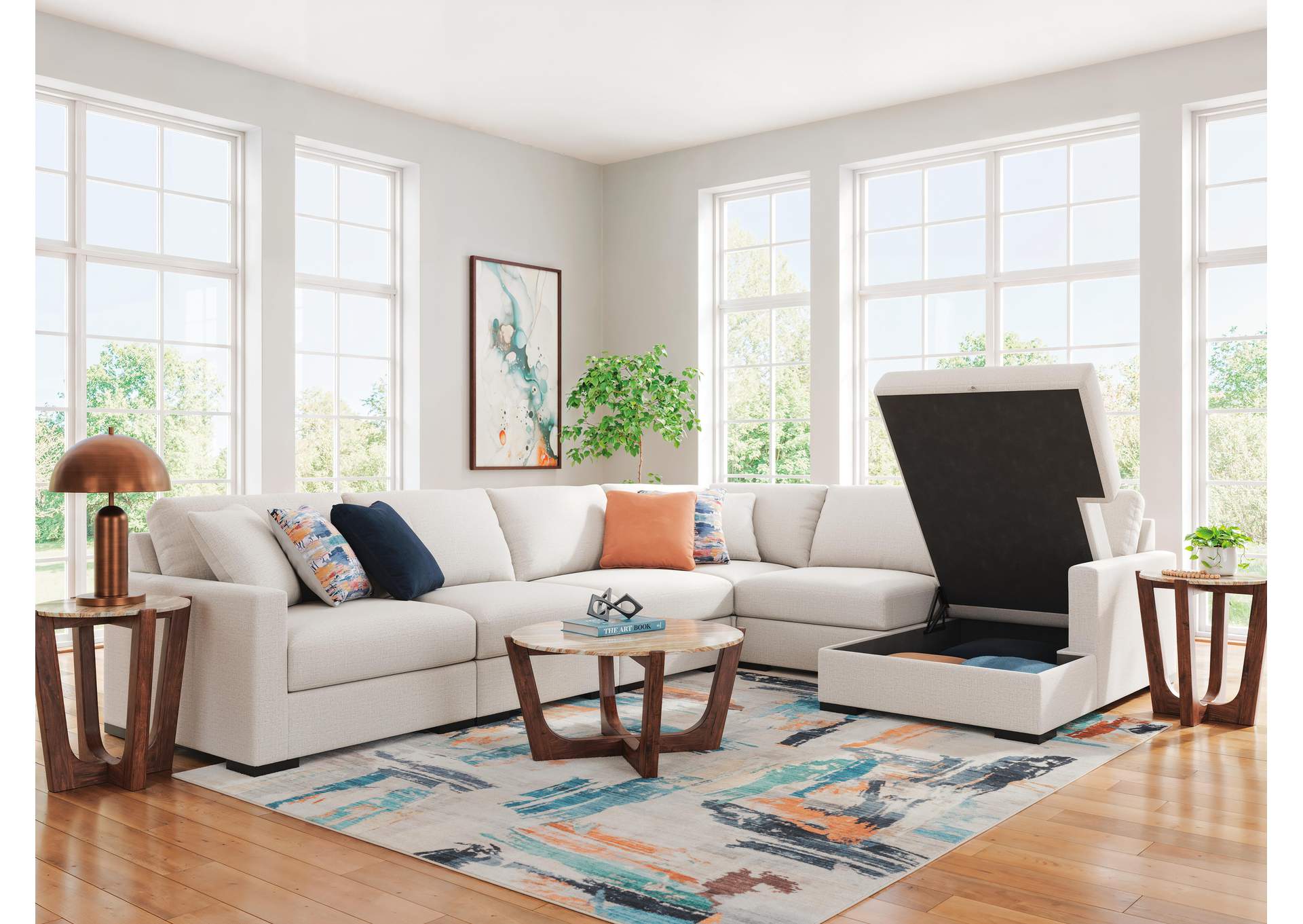 Omaha by Ashley 6-Piece Sectional with Storage Chaise image 8