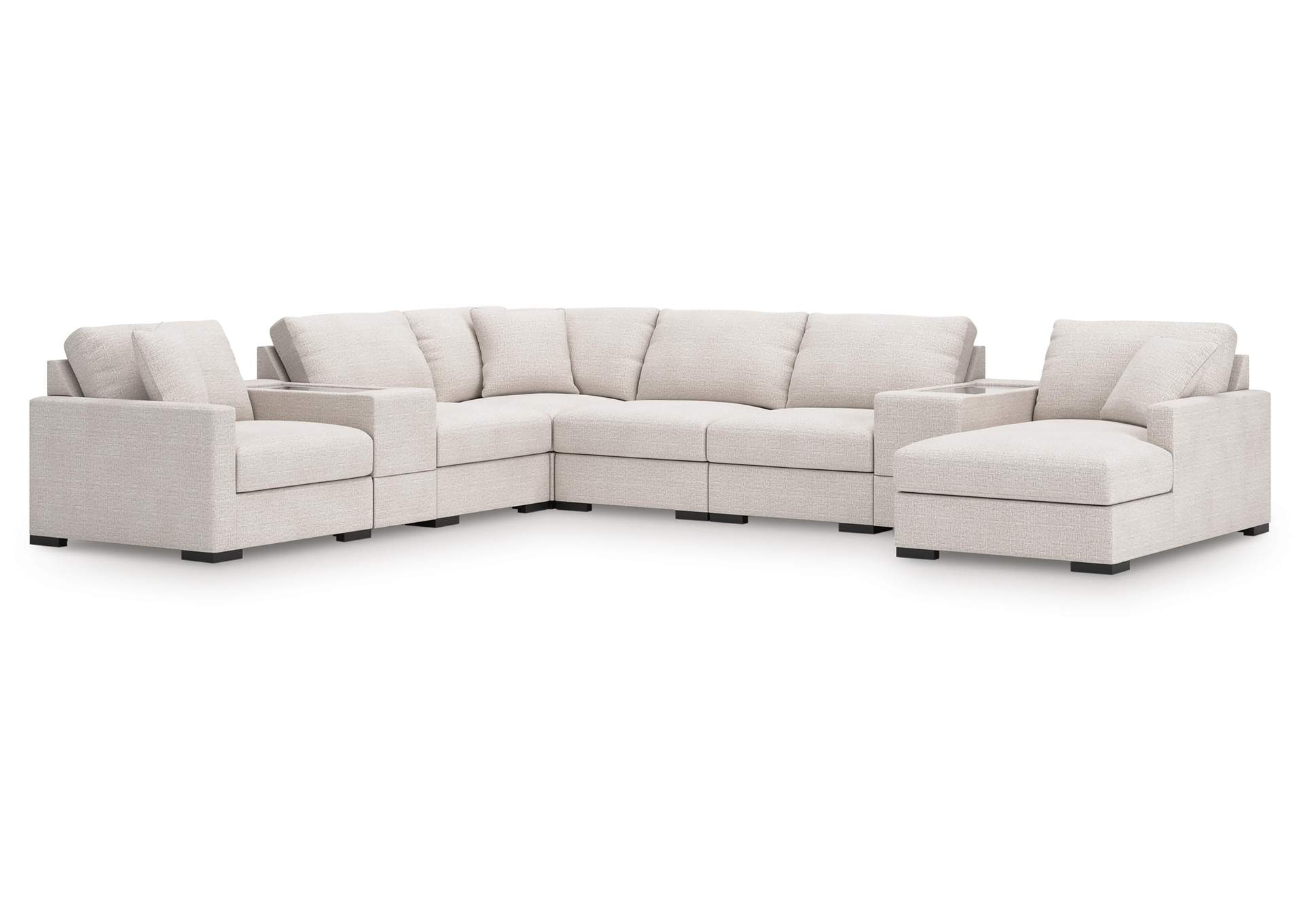 Omaha by Ashley 8-Piece Sectional with Chaise and Storage Consoles image 1