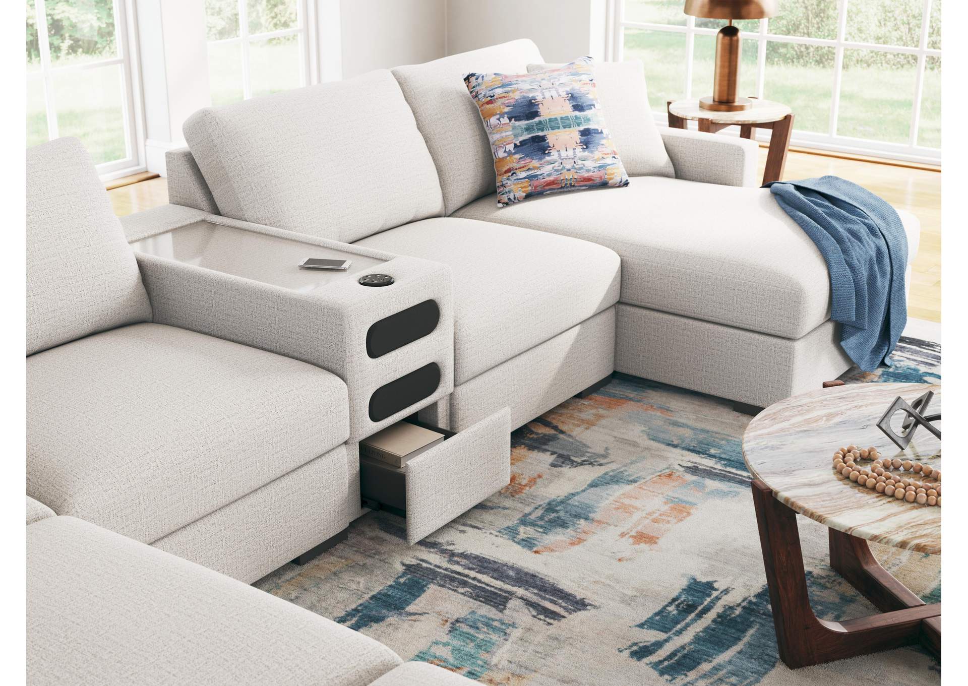 Omaha by Ashley 8-Piece Sectional with Audio System and Chaise image 16