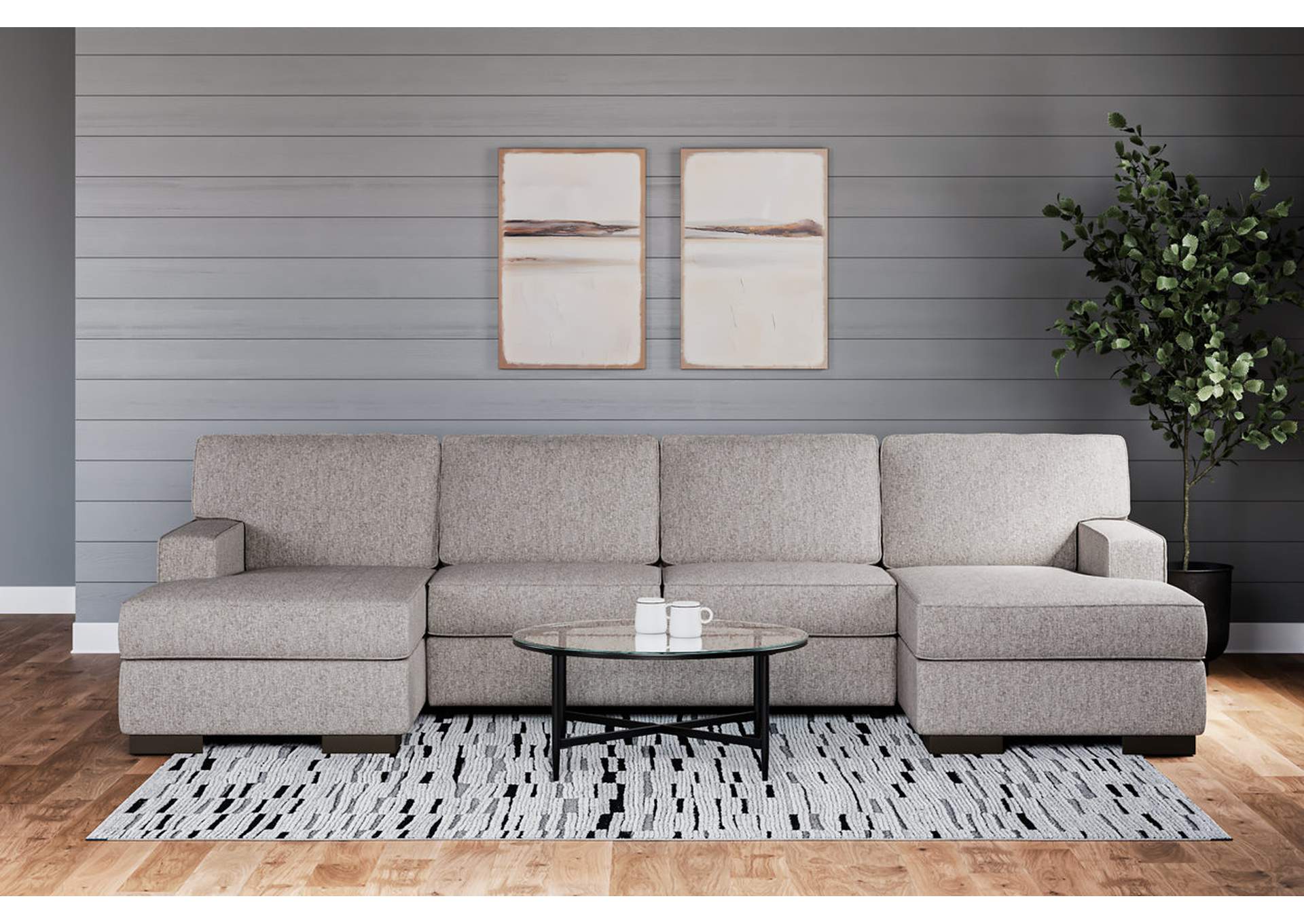Ashlor Nuvella® 3Piece Sleeper Sectional with Chaise