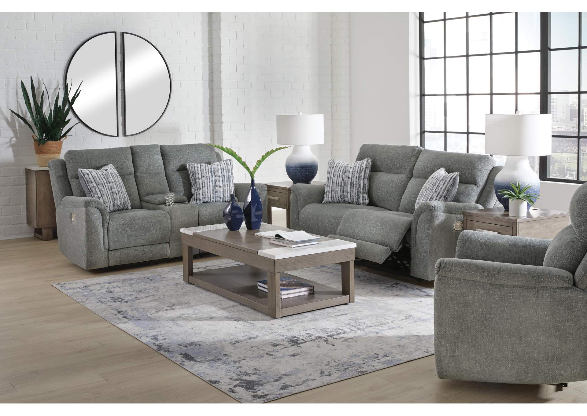 Overflow Next-Gen Nuvella™ Performance Fabric Dual Power Sofa, Loveseat and Recliner image 2