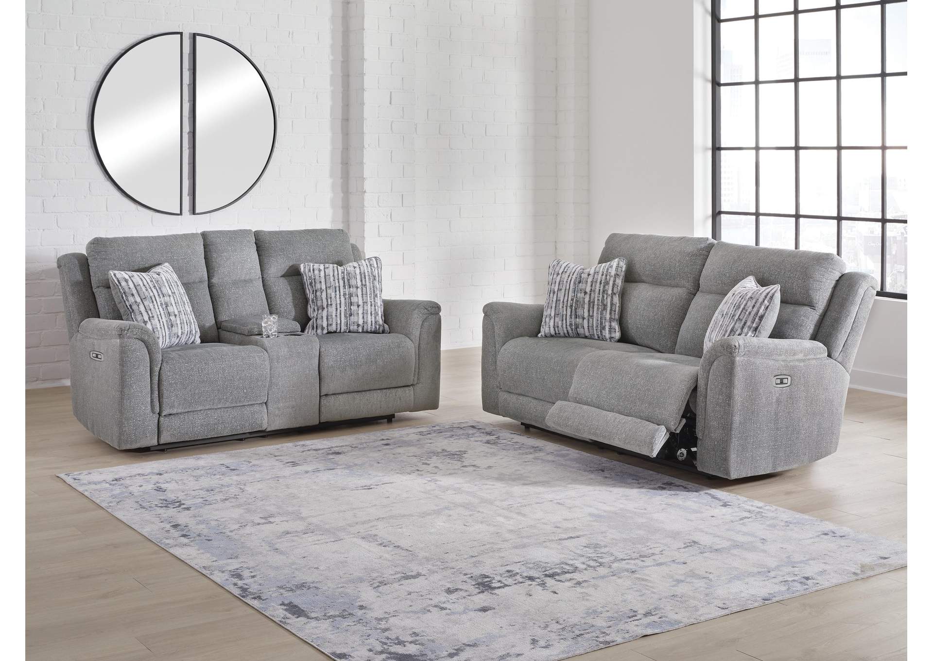 Overflow Next-Gen Nuvella™ Performance Fabric Dual Power Reclining Sofa and Loveseat image 9
