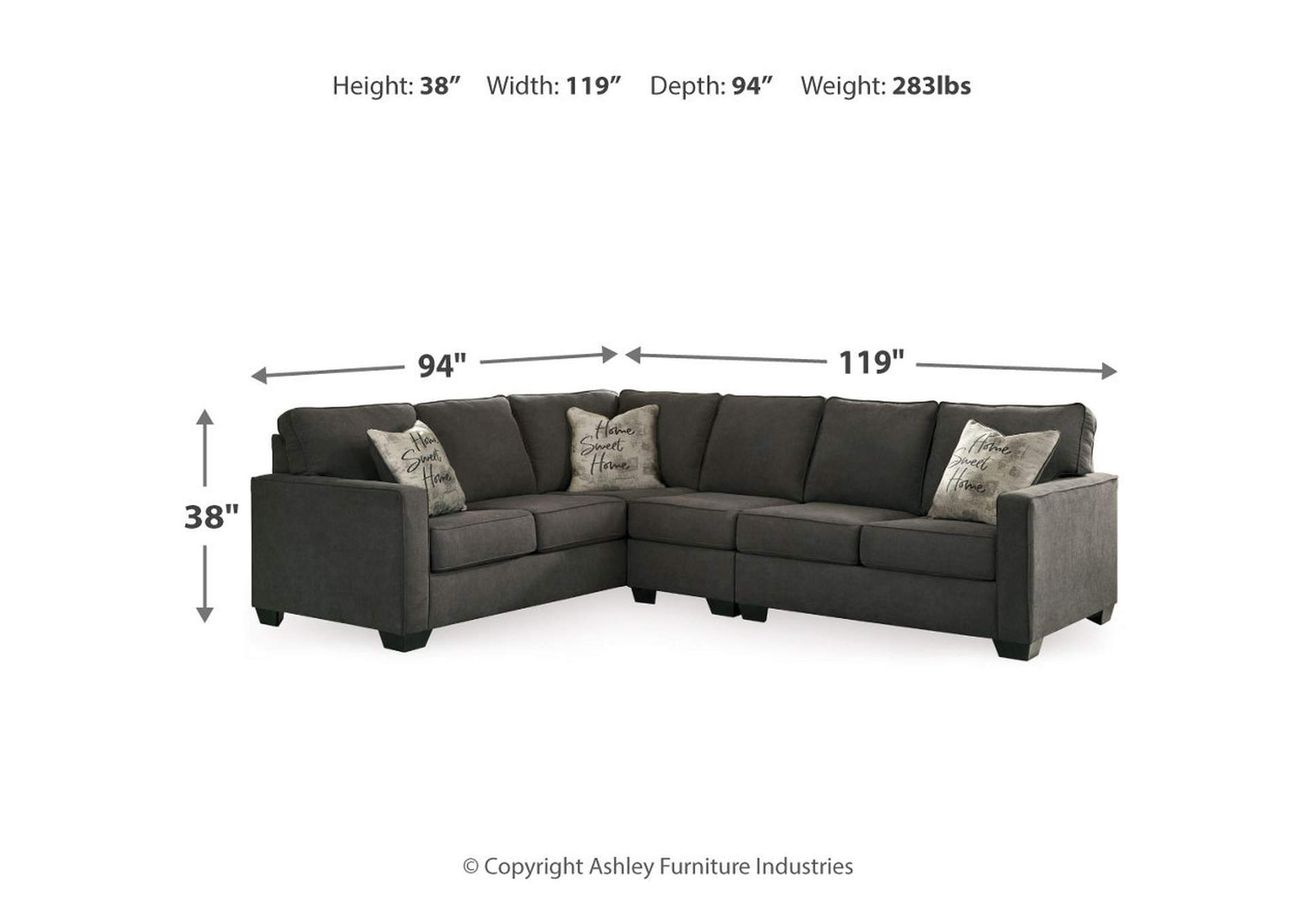Lucina 3-Piece Sectional image 3